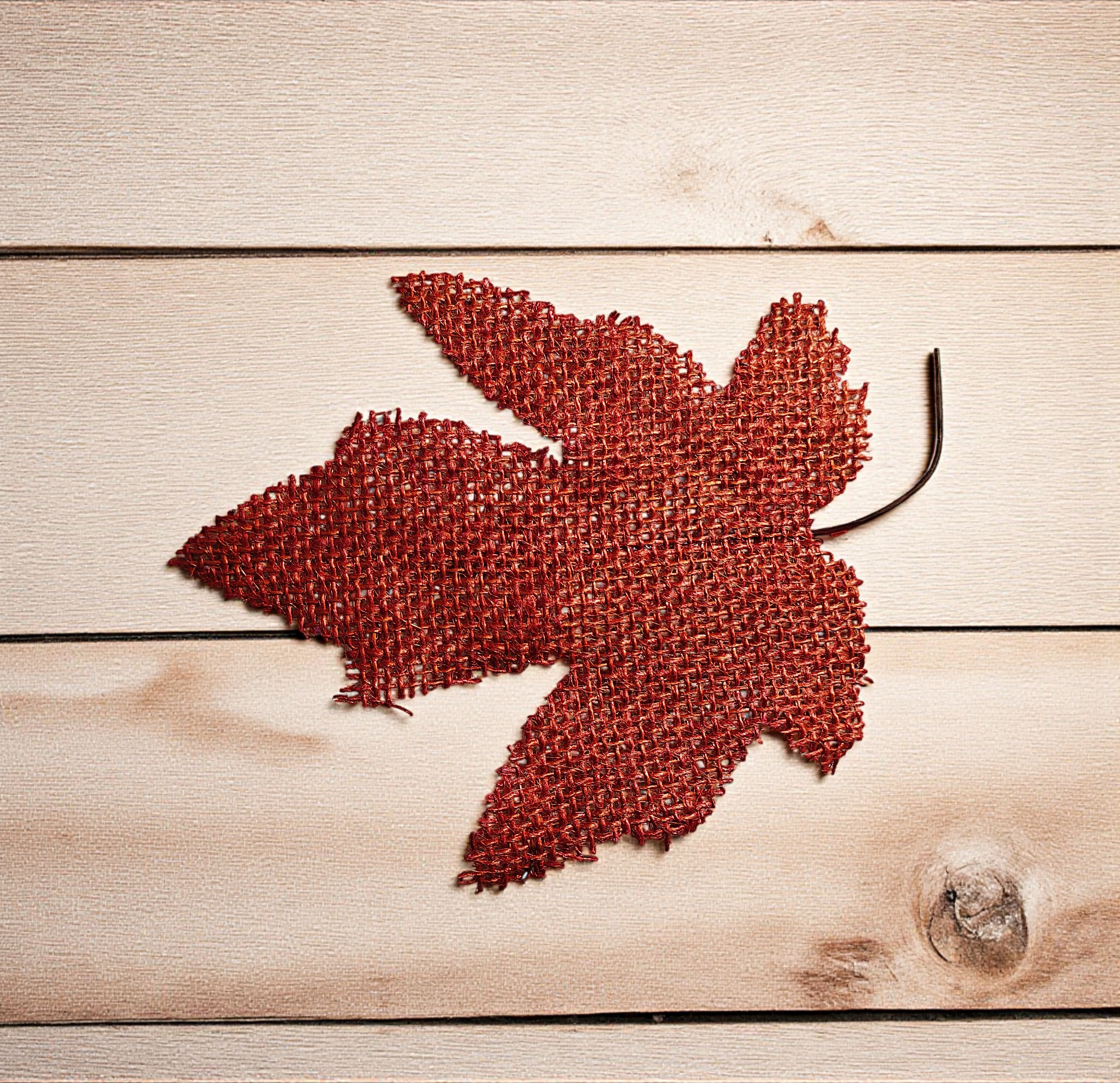 Large Rustic Burlap Maple Leaves - 15 pcs