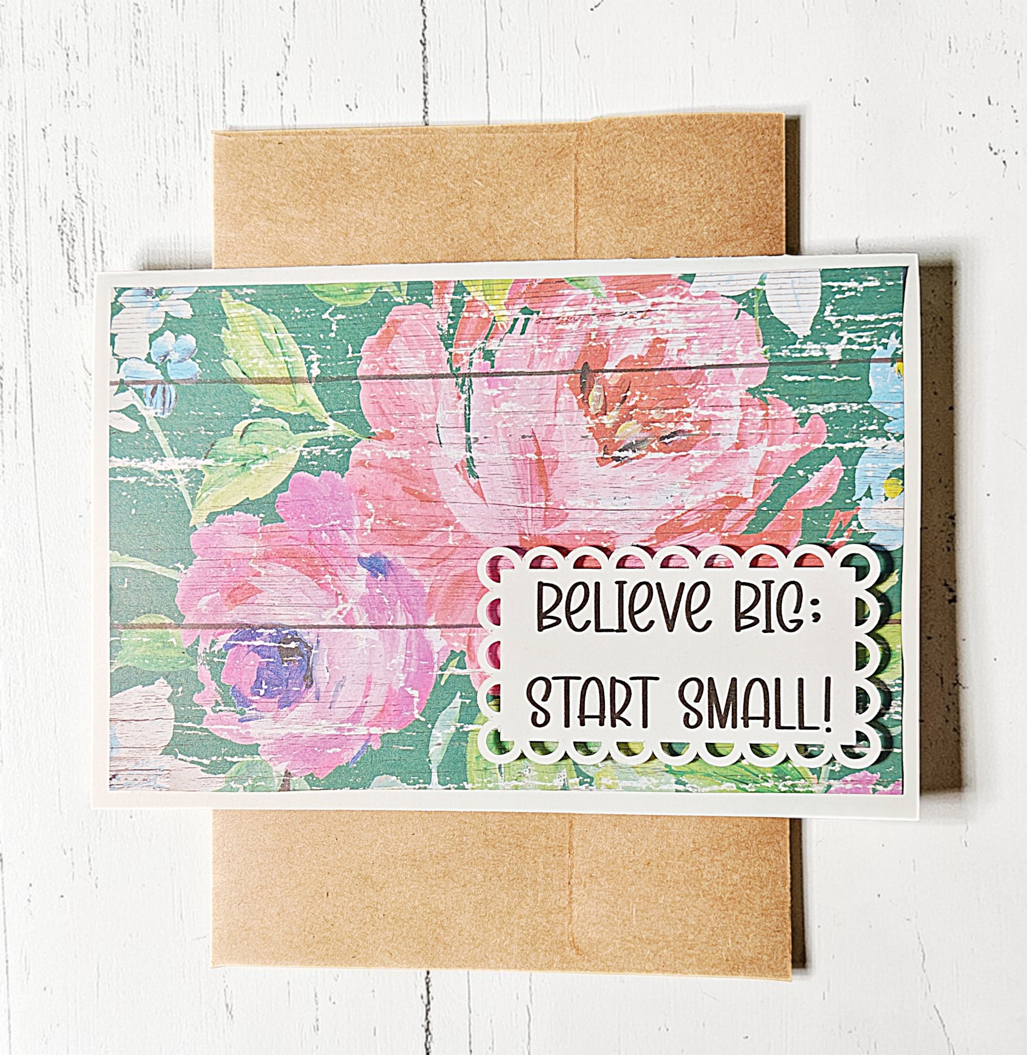 Inspirational Believe Big Quote Greeting Card