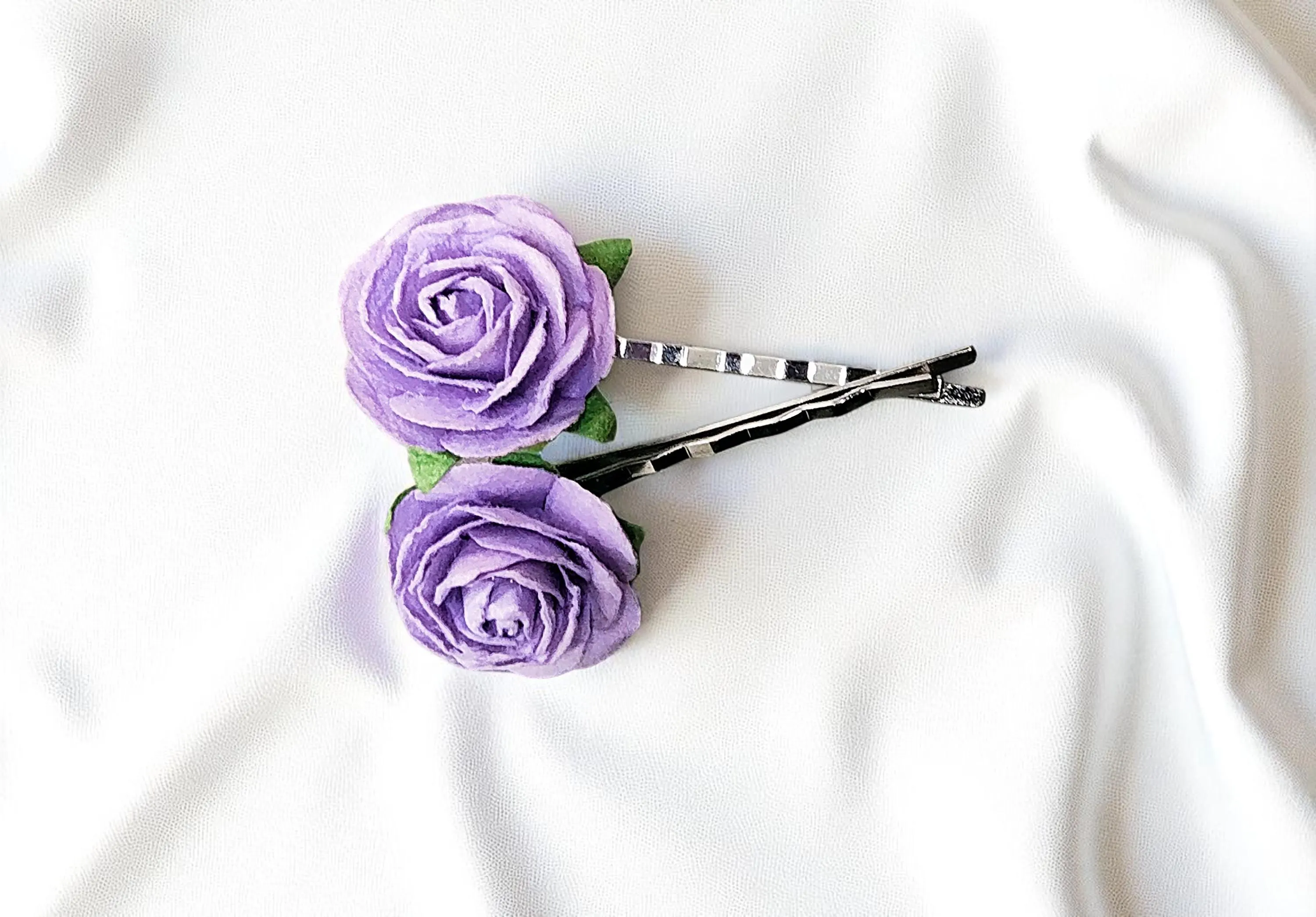 Handmade Purple Hair Pin Barrette Clip 