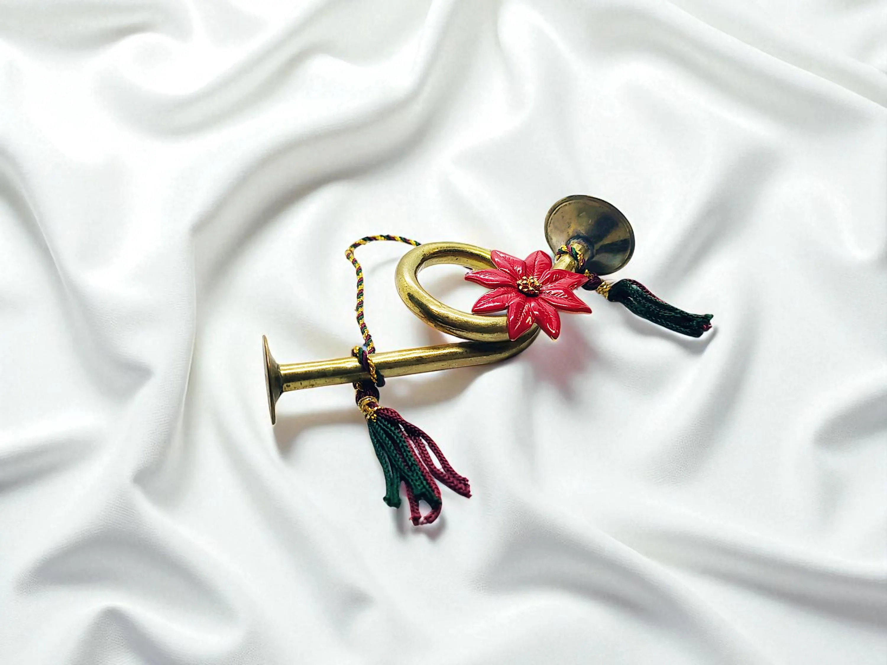 Upcycled Mini Trumpet Christmas Ornament 