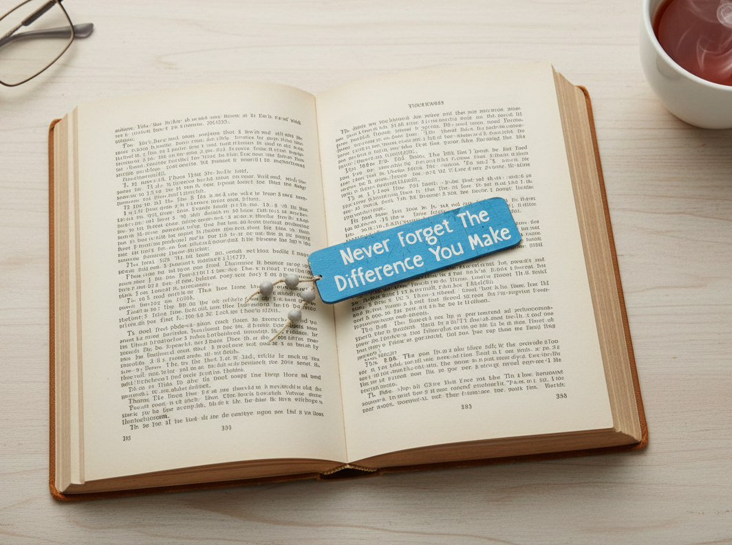 Wooden Never Forget the Difference You Make Bookmark
