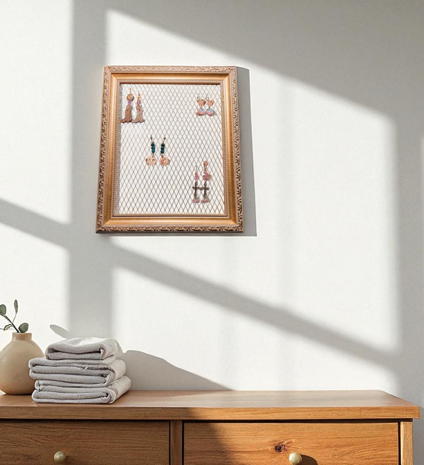 Ornate Gold Frame Jewelry Organizer 