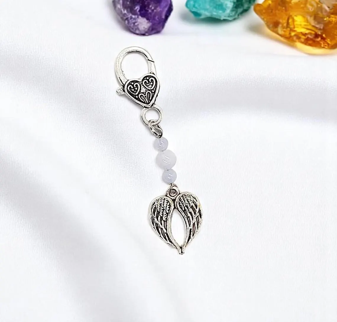 Angel Wing and Gemstone Pet Collar Charm Tag 