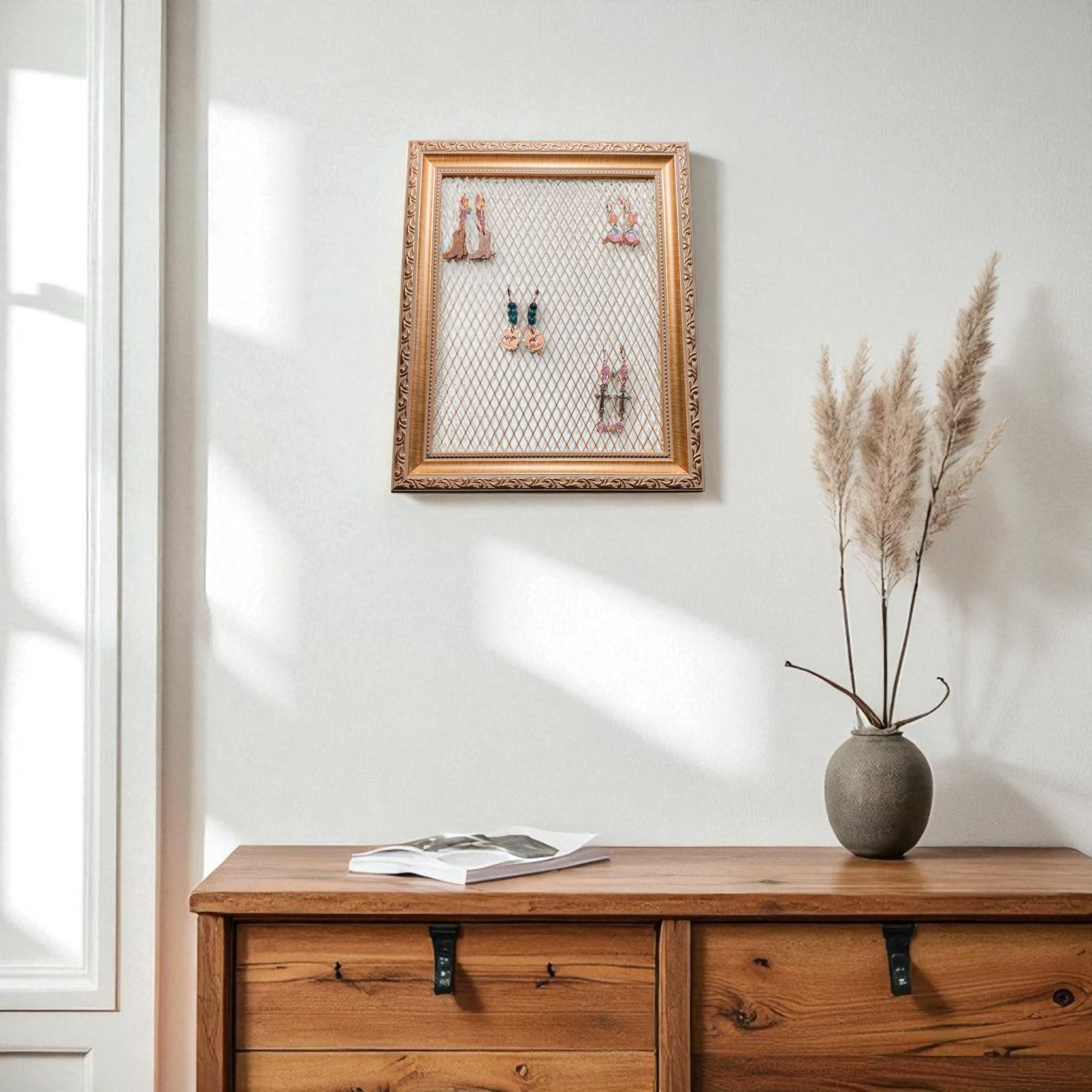 Ornate Gold Frame Jewelry Organizer 