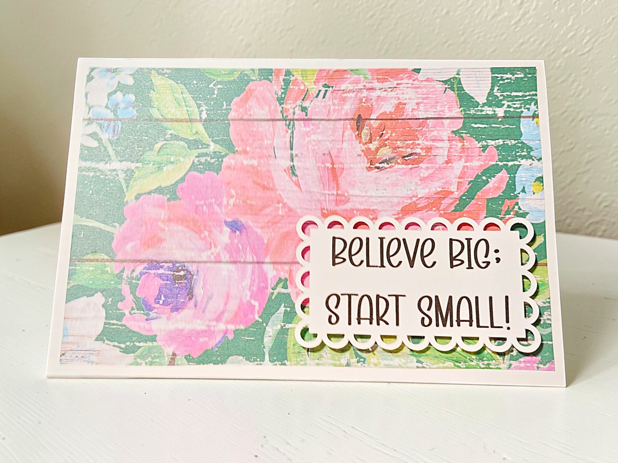 Inspirational Believe Big Quote Greeting Card