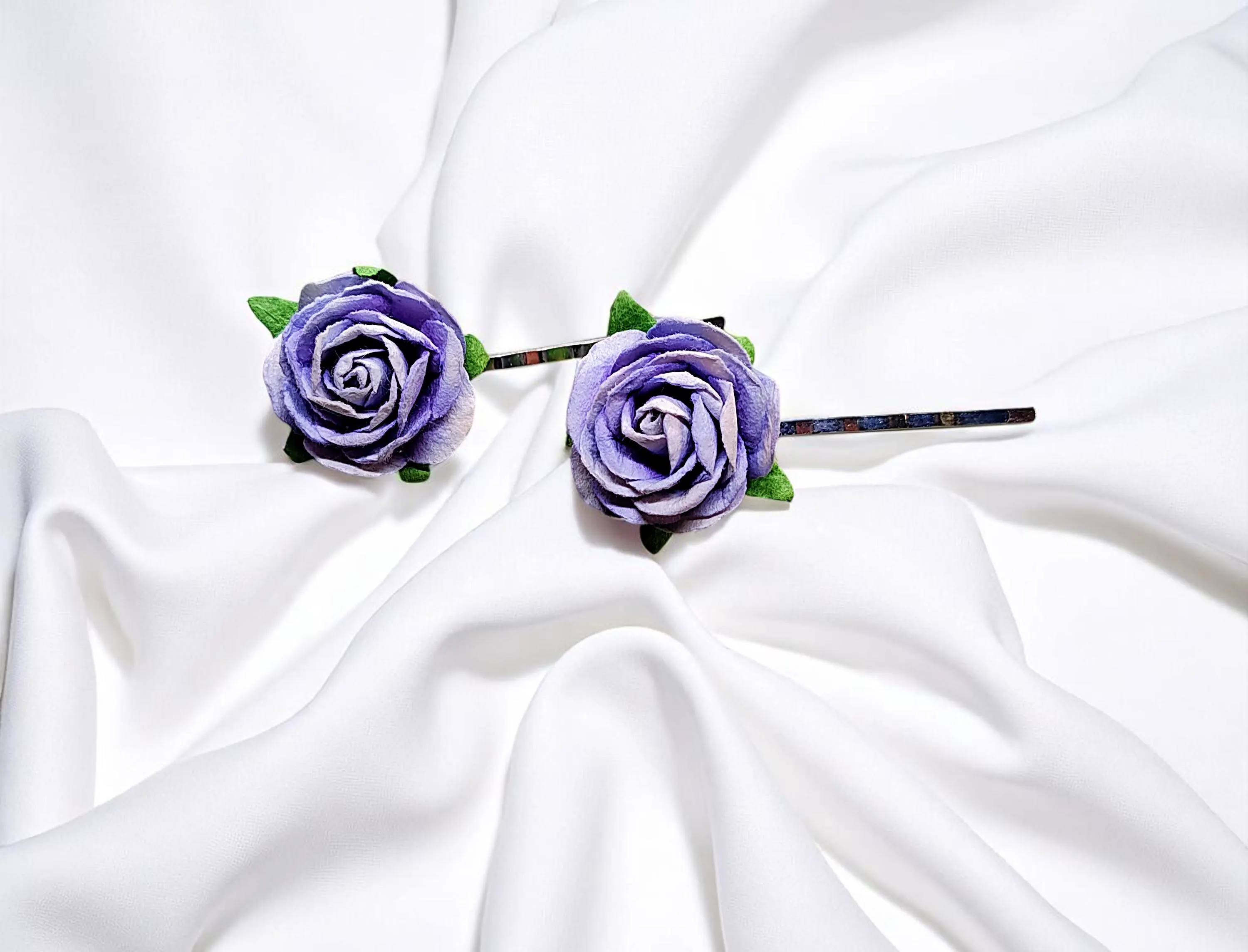 Handmade Purple Lavender Hair Pin Barrette Clip 