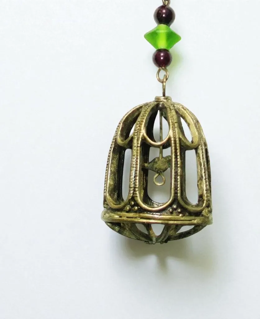 Bronze Bird Cage Holiday Icicle Ornament 