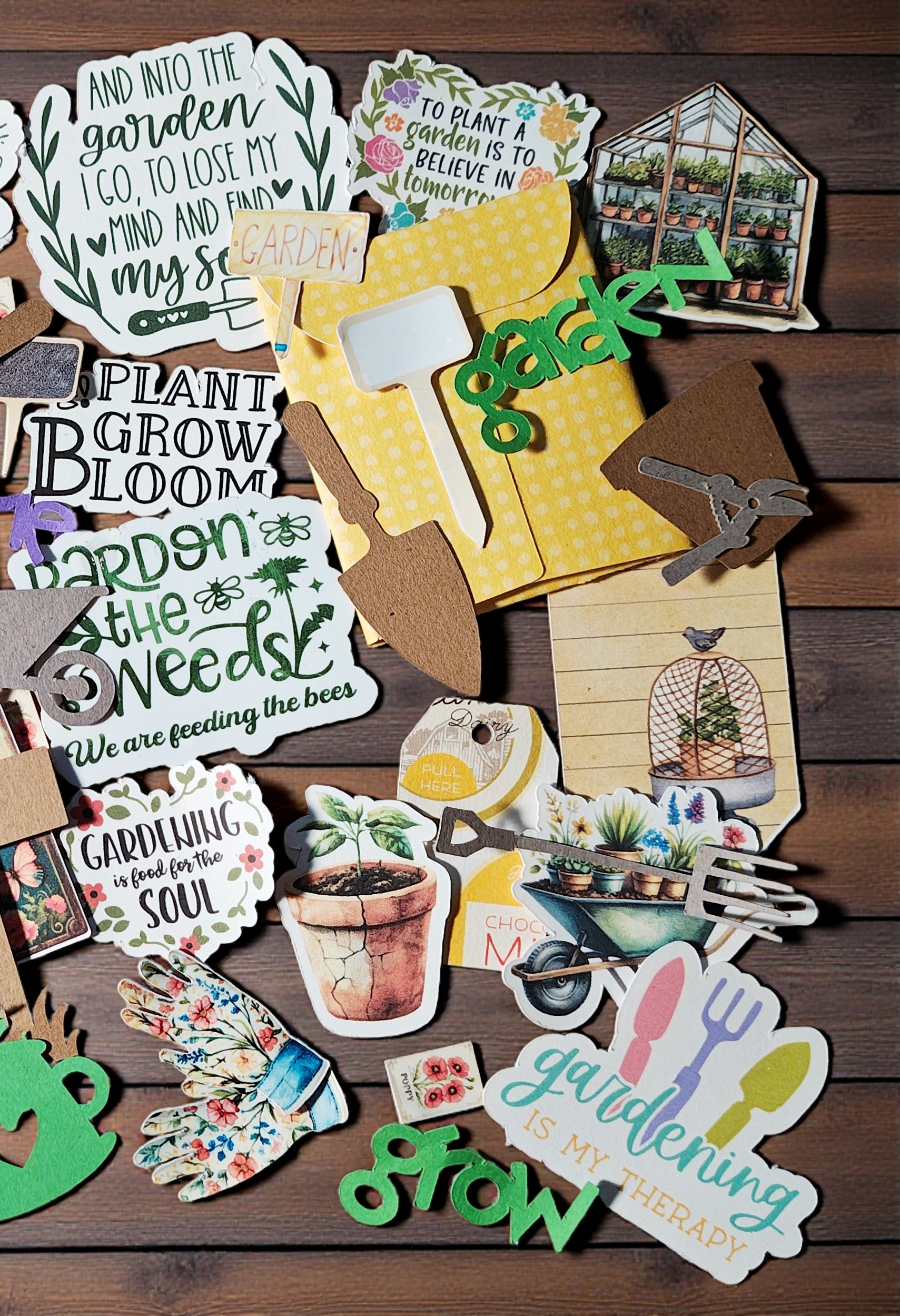 Garden Theme Papercraft Ephemera