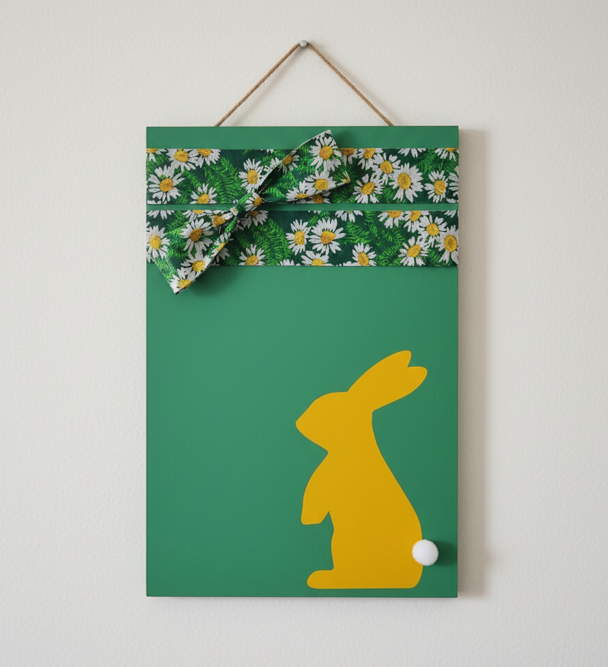 Whimsical Wood Easter Bunny Door Hanger