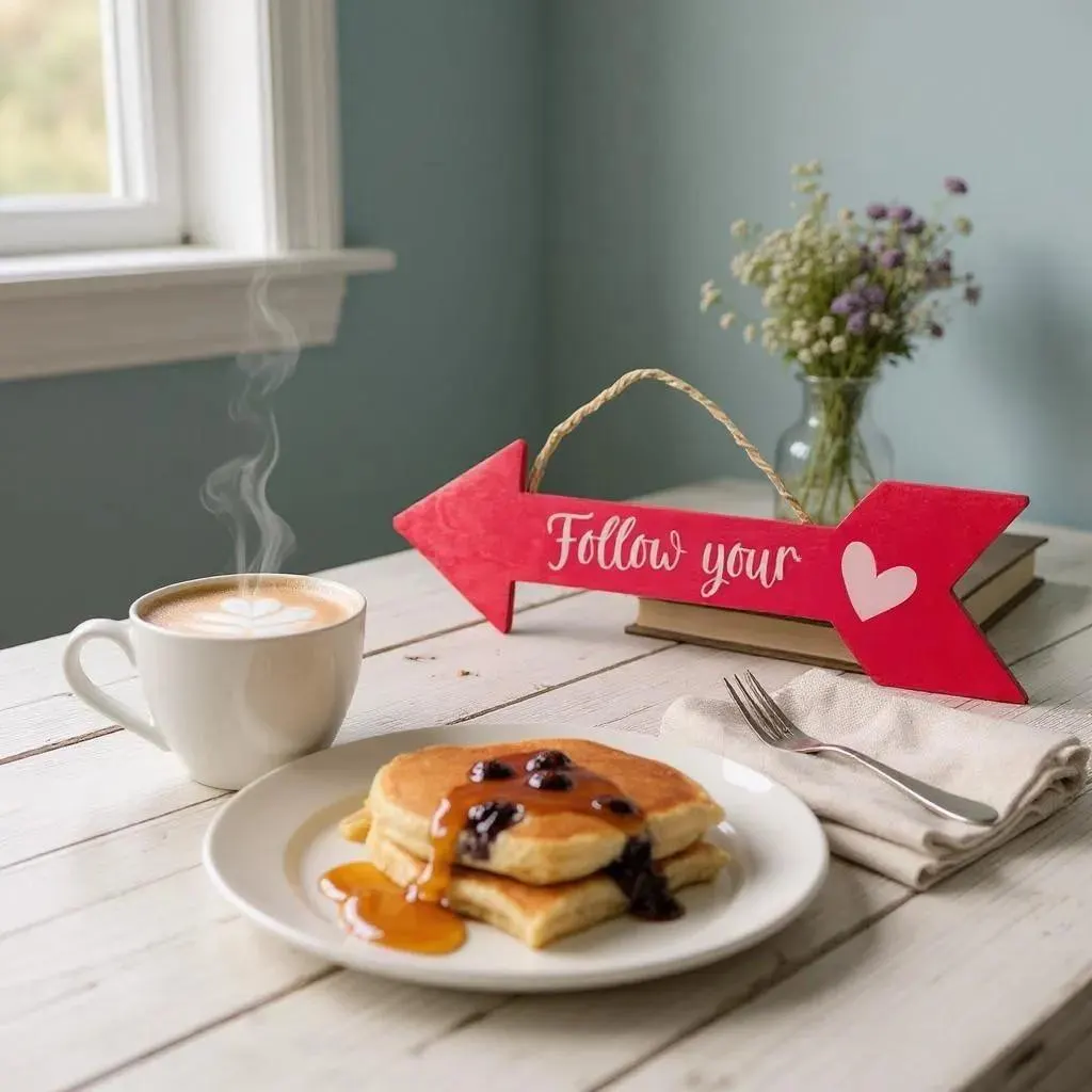 Handmade Decorative Wooden Follow Your Heart Arrow Sign 