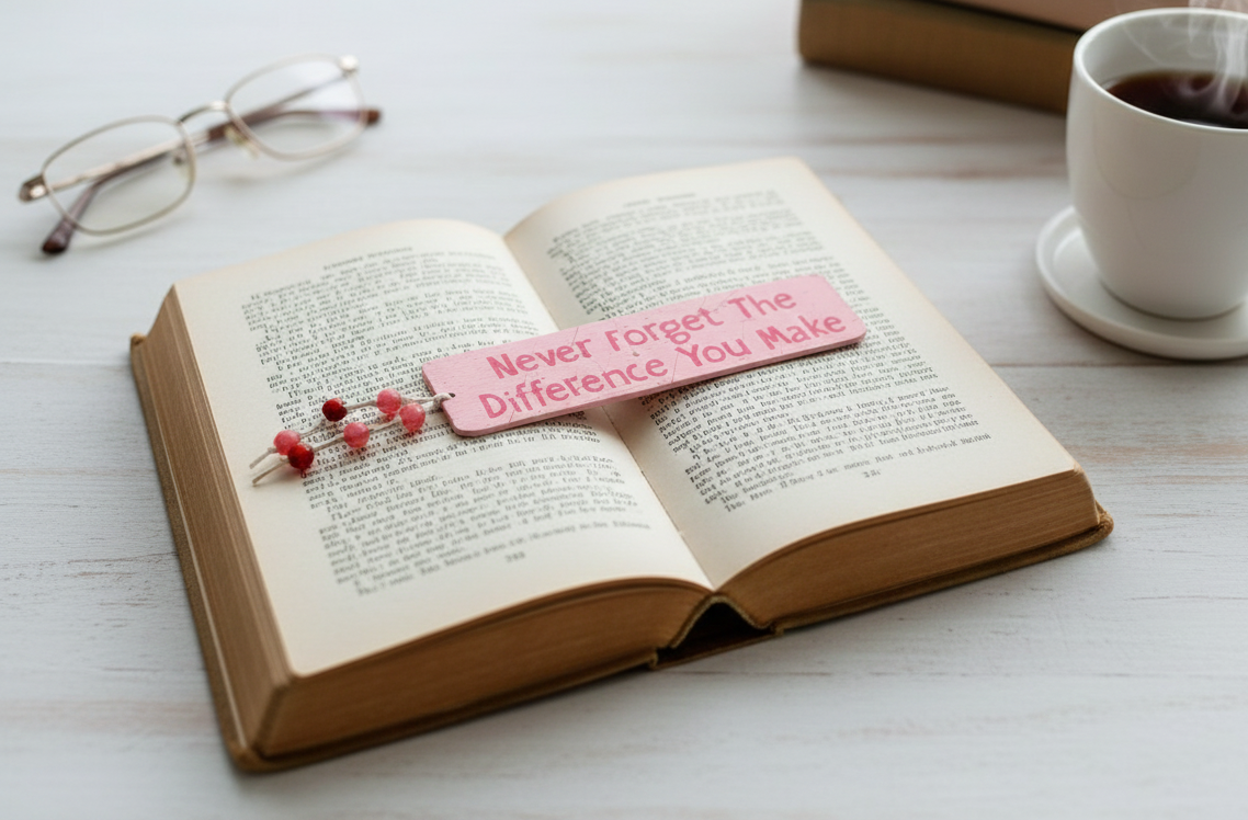 Wooden Never Forget the Difference You Make Bookmark