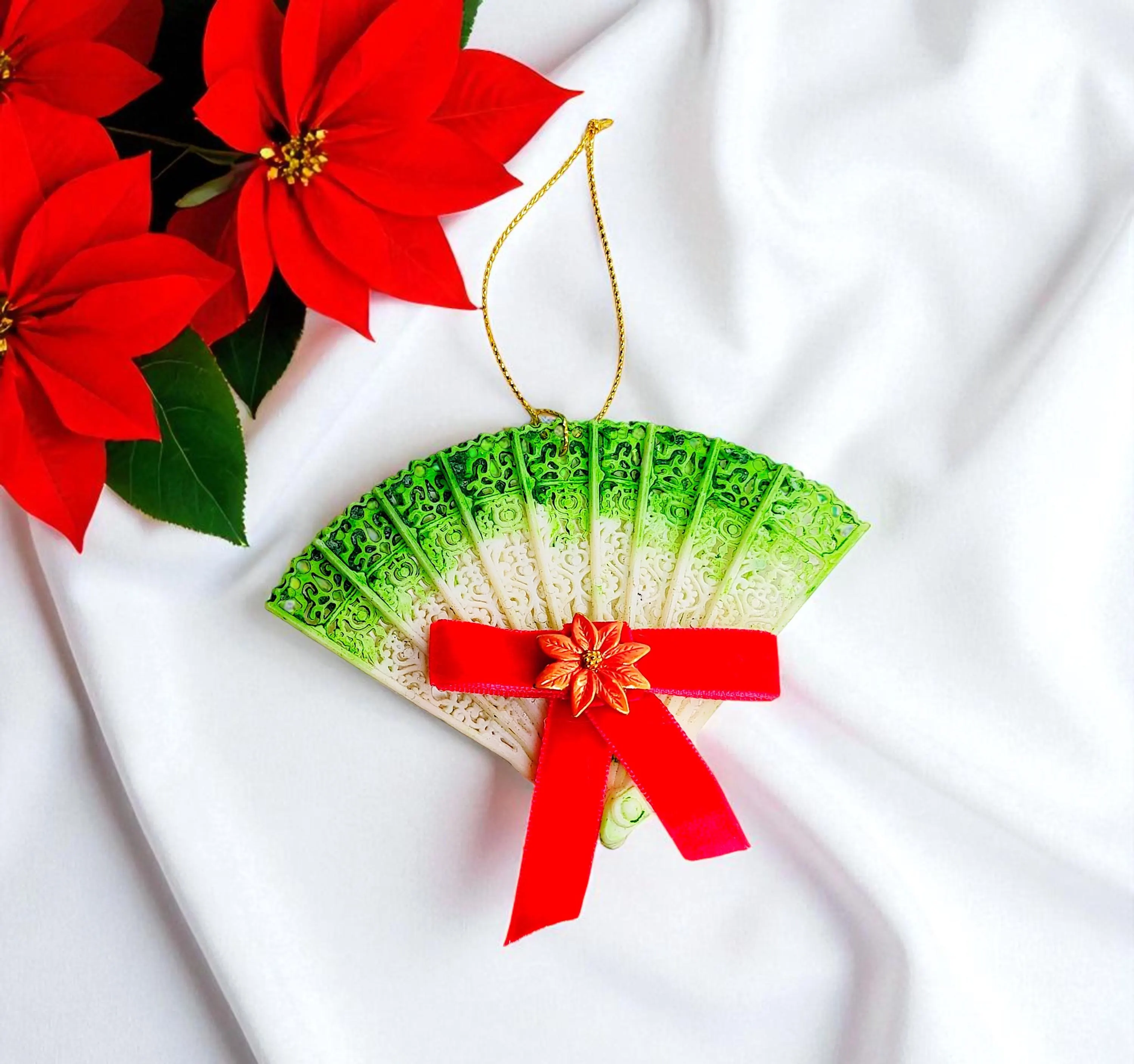 Vintage Inspired Mini Fan Christmas Ornament