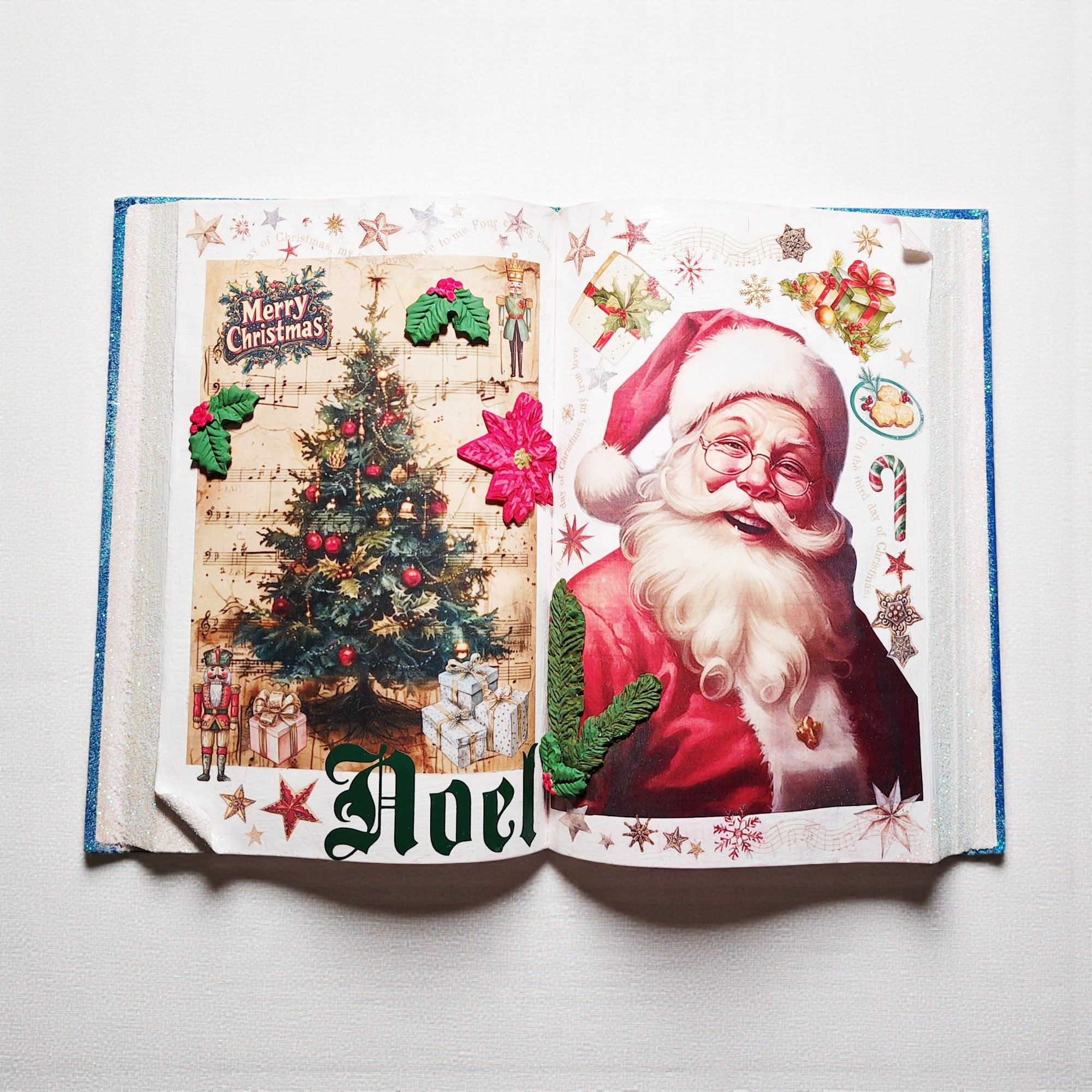 Santa Claus & Christmas Tree Book Decoration