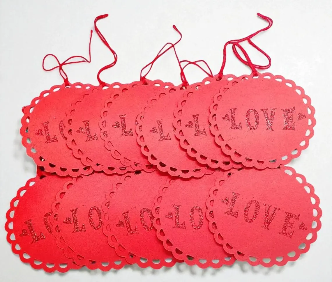 Decorative Doily Love Junk Journal Hanging Gift Tags