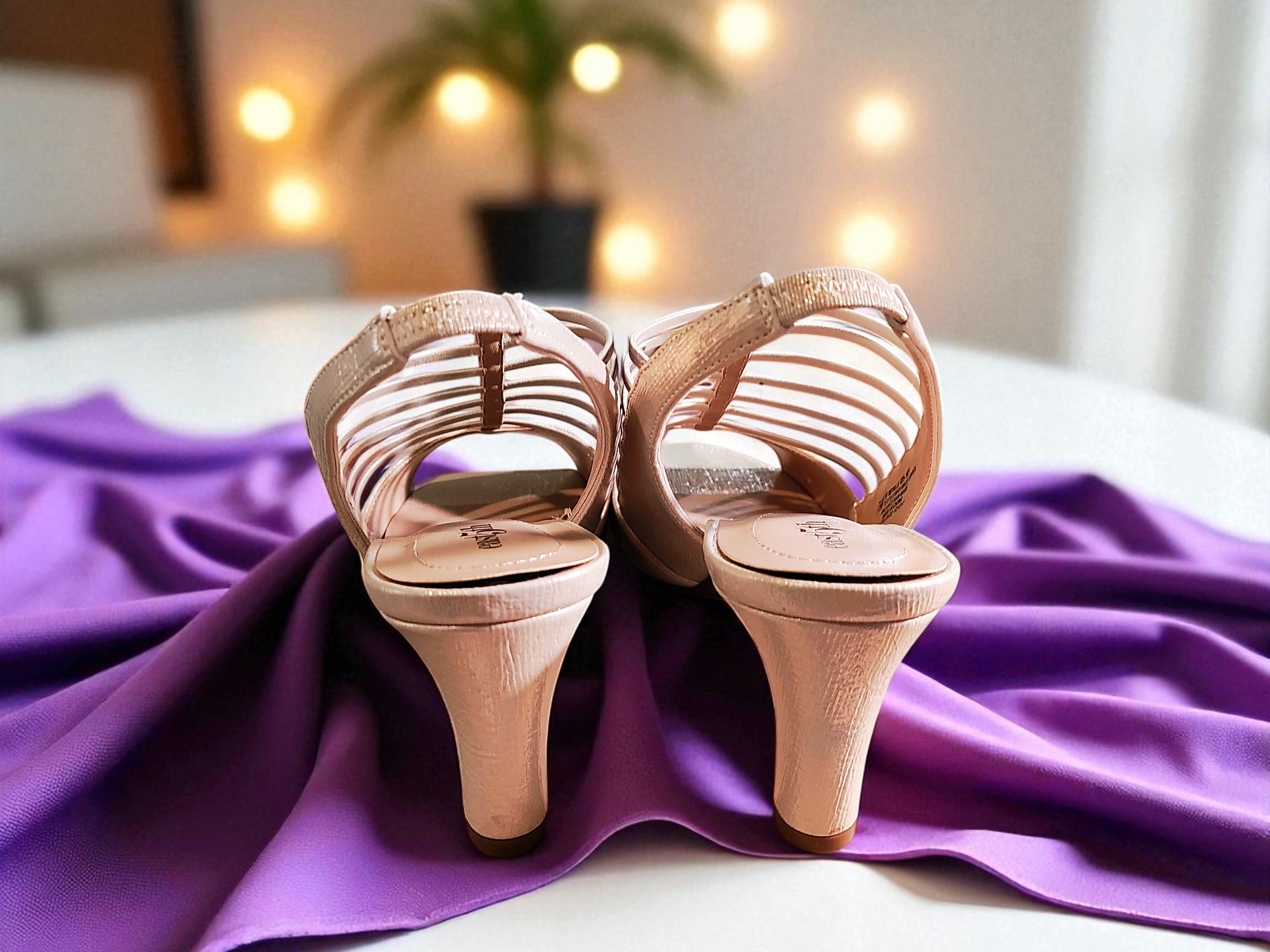 East 5th Champagne Sling Back Strap High Heel Sandals