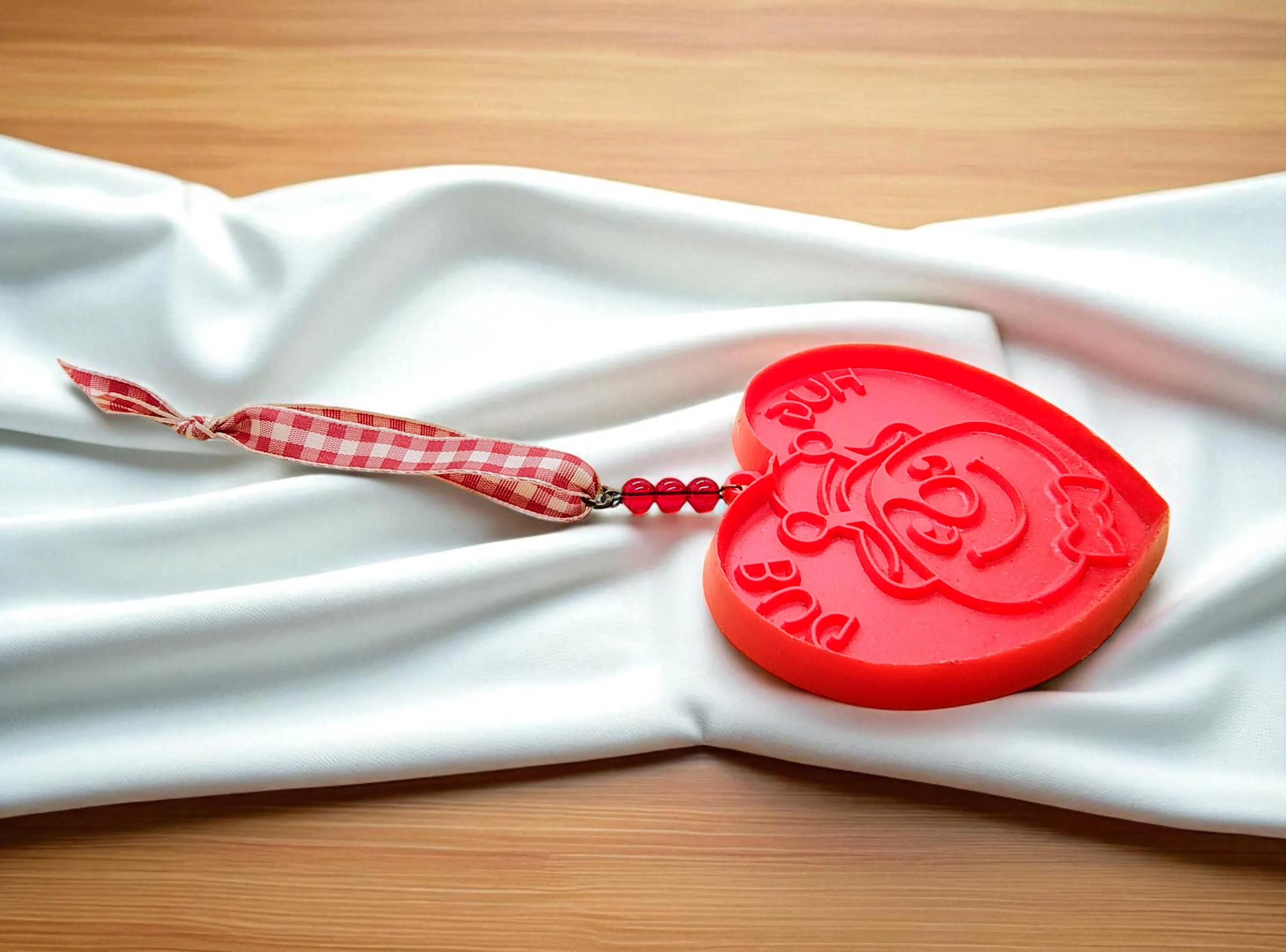 Upcycled Hug Bug Heart Shaped Hanging Accent Ornament 