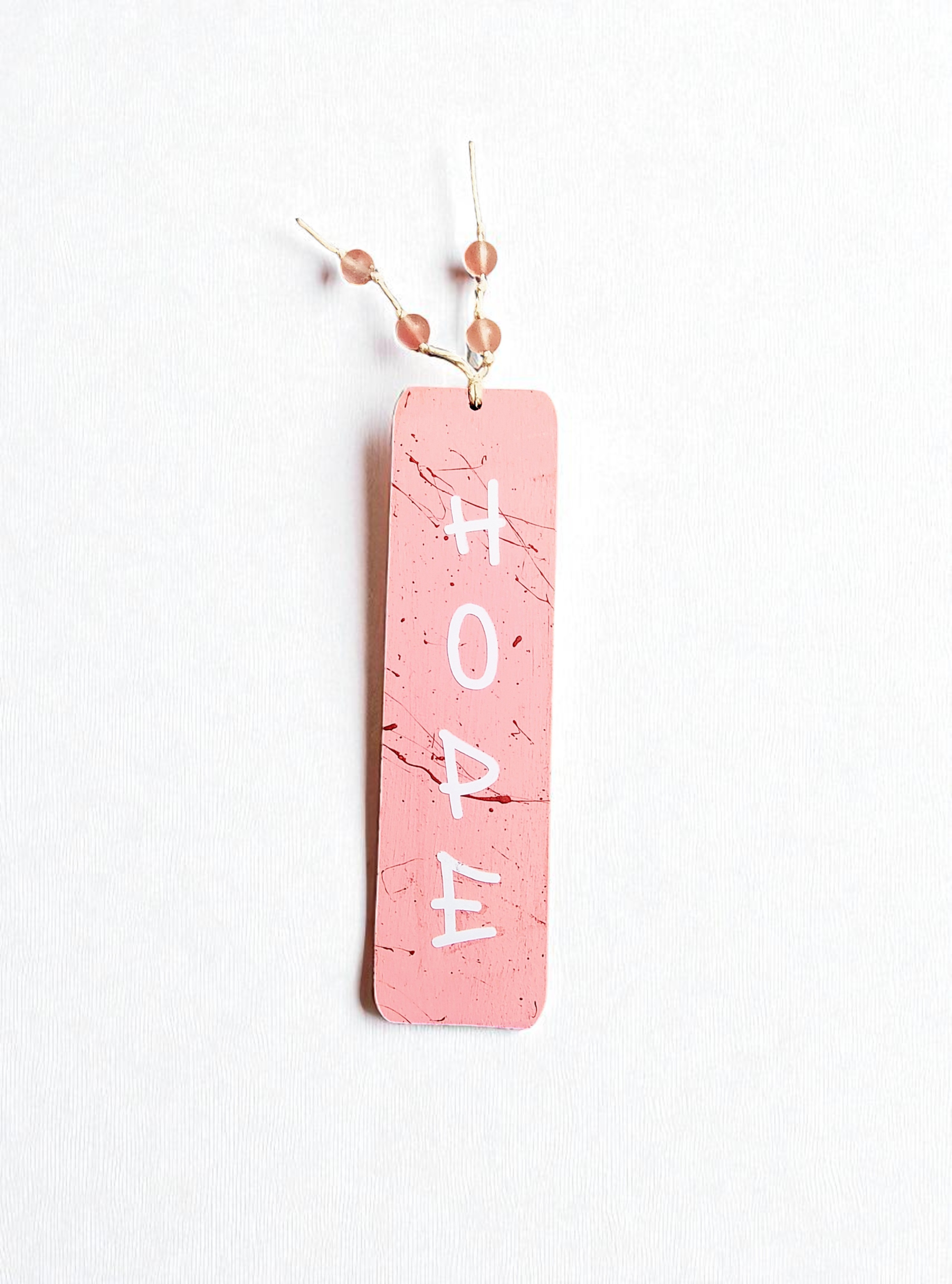 Wooden Pink HOPE Inspirational Bookmark