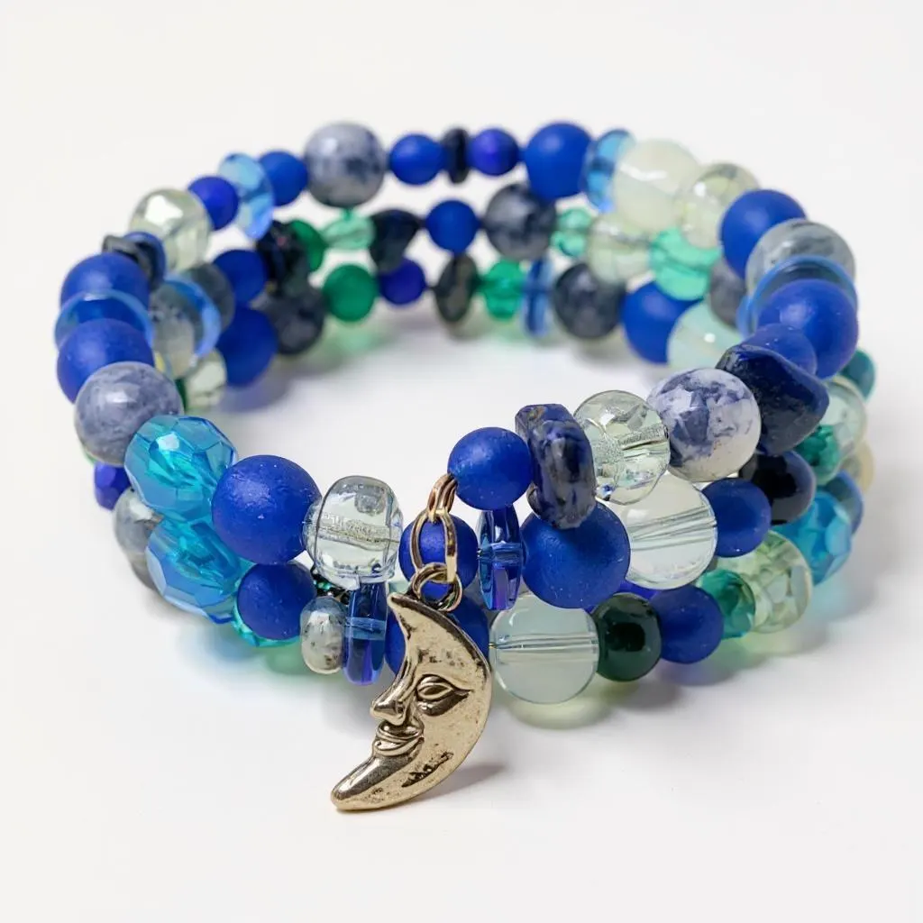 Blue Moon Wire Wrap Bracelet 