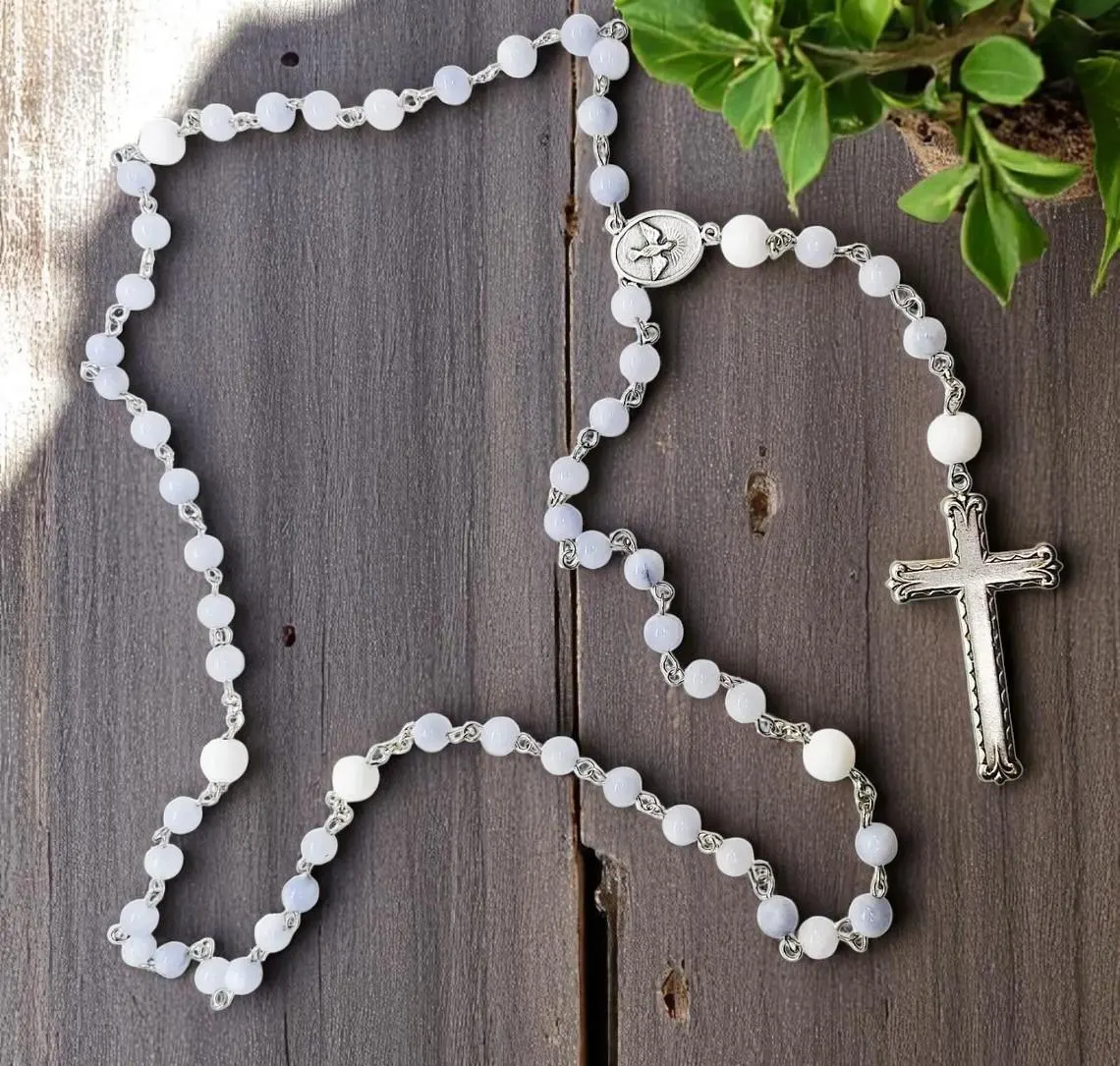 Aquamarine Gemstone Rosary Beads