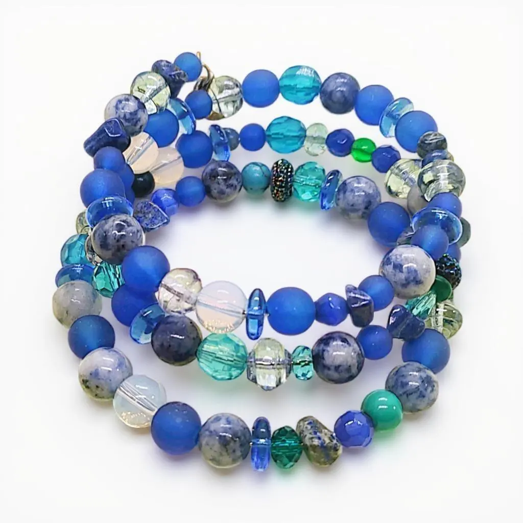 Blue Moon Wire Wrap Bracelet 