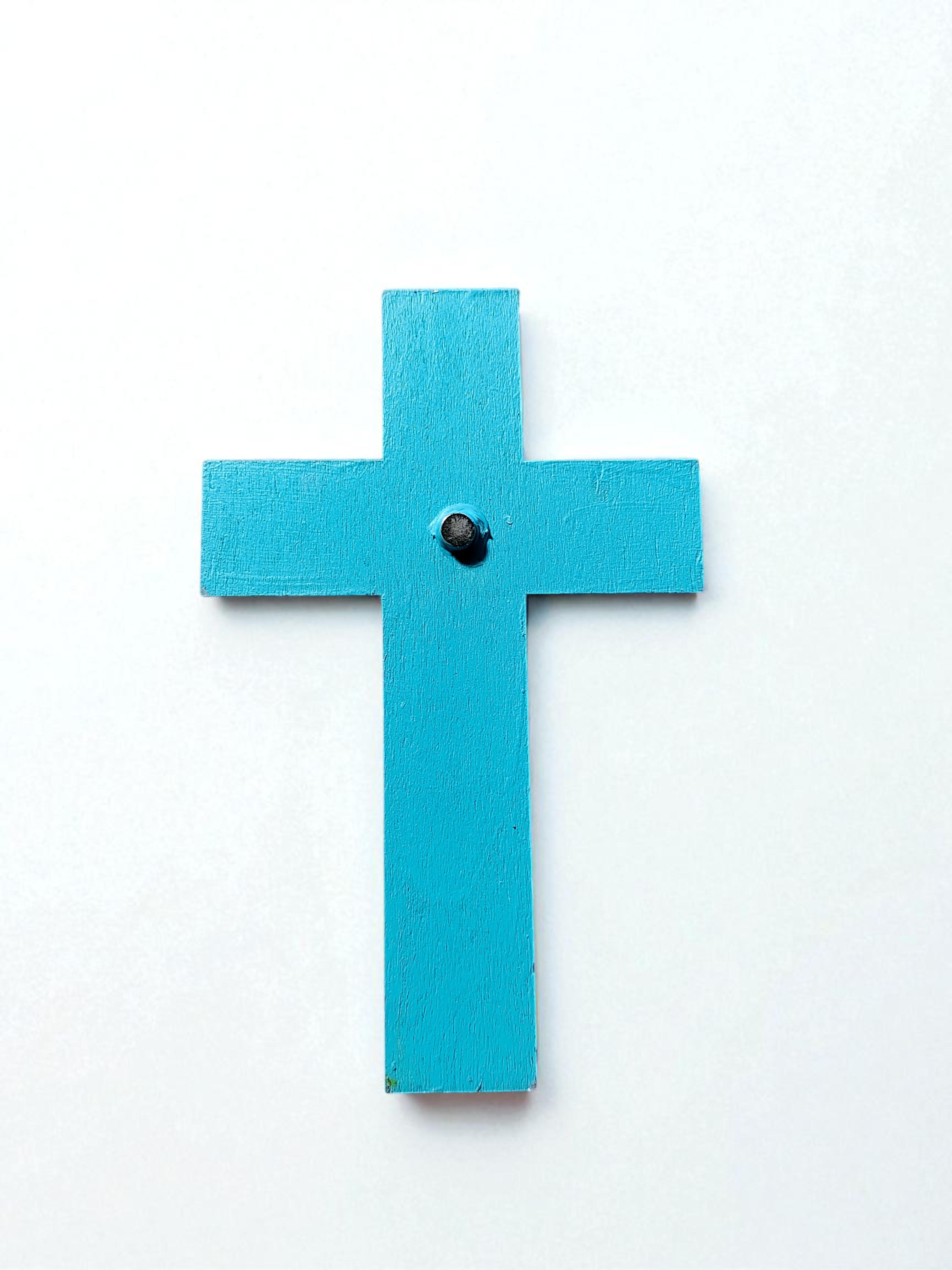 Wooden Faded Blue Hope Cross Magnet