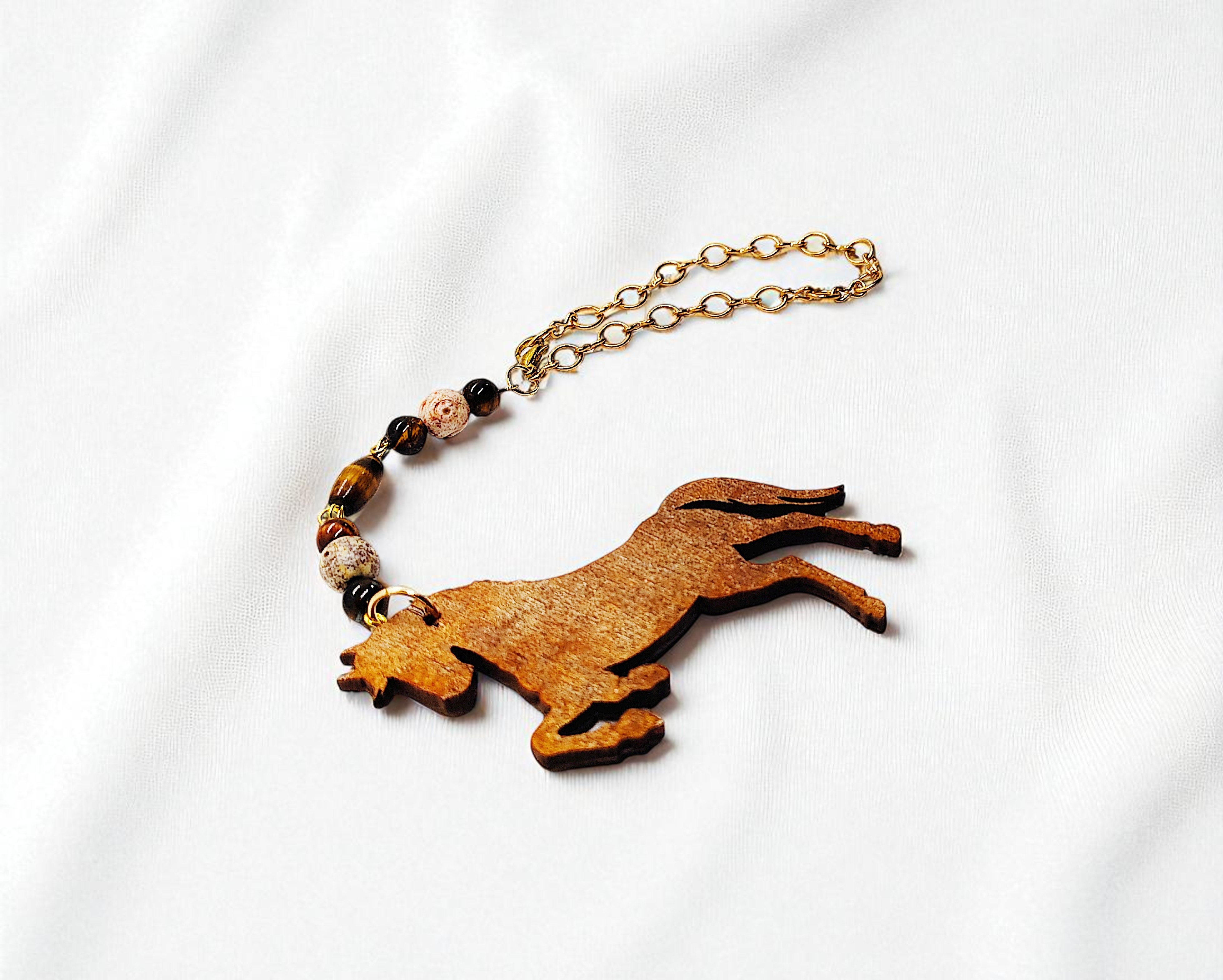 Horse Beaded Gemstone Hanging Rearview Mirror Car Charm