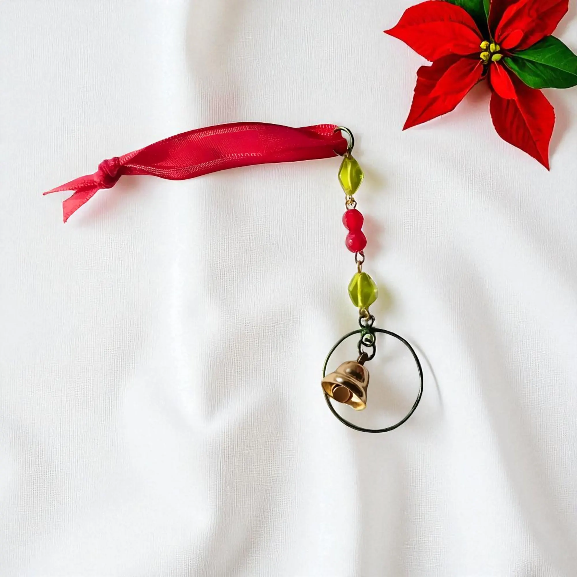 Holiday Bell Gemstone Icicle Christmas Tree Ornament 