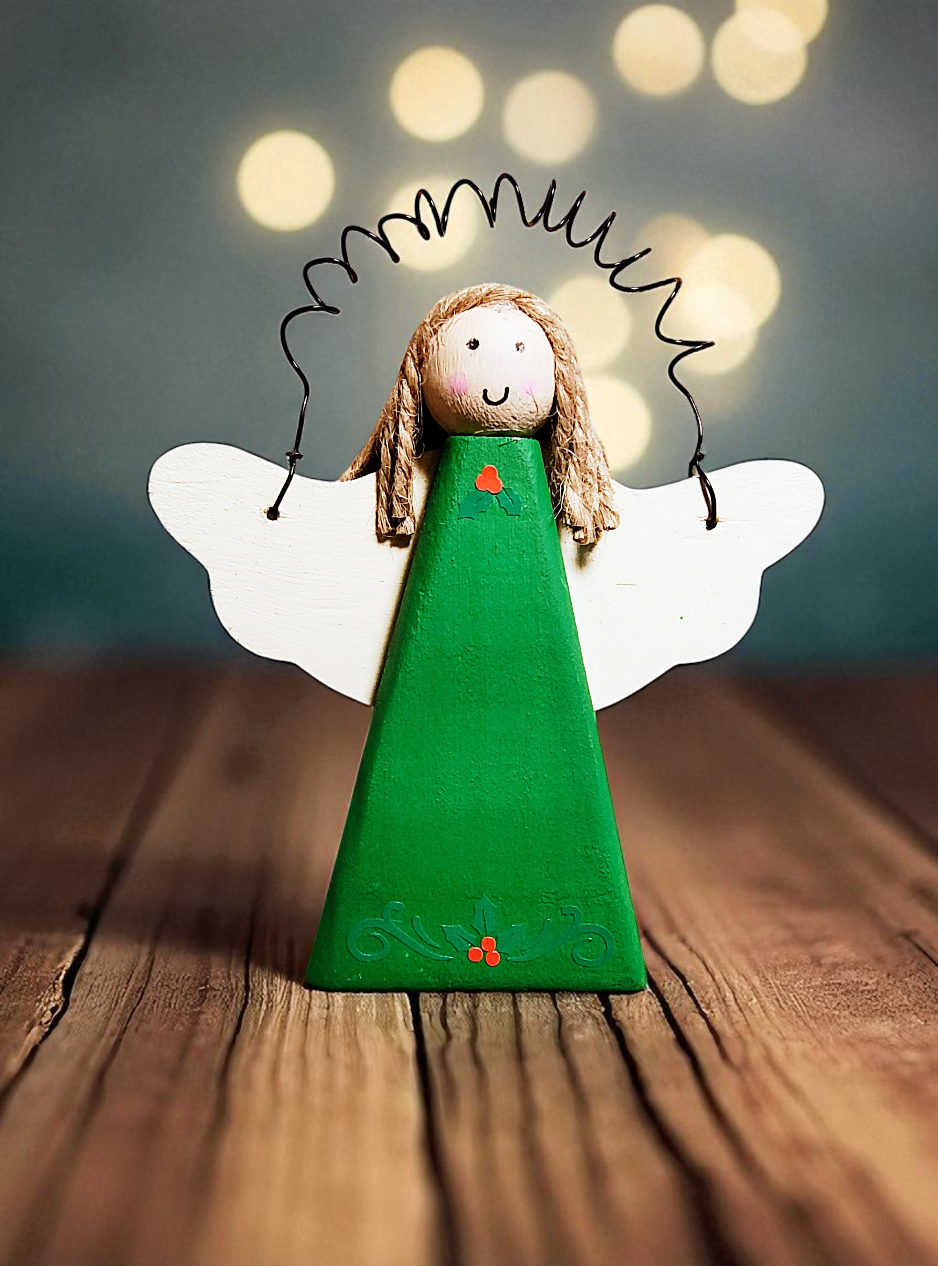 Holiday Wooden Angel Ornament