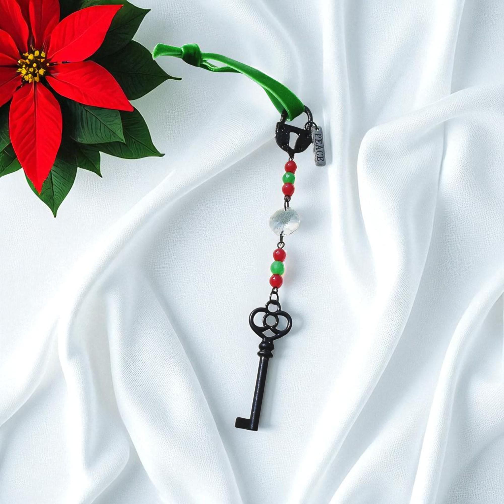 Black Gothic Key Whimsigoth Icicle Ornament 