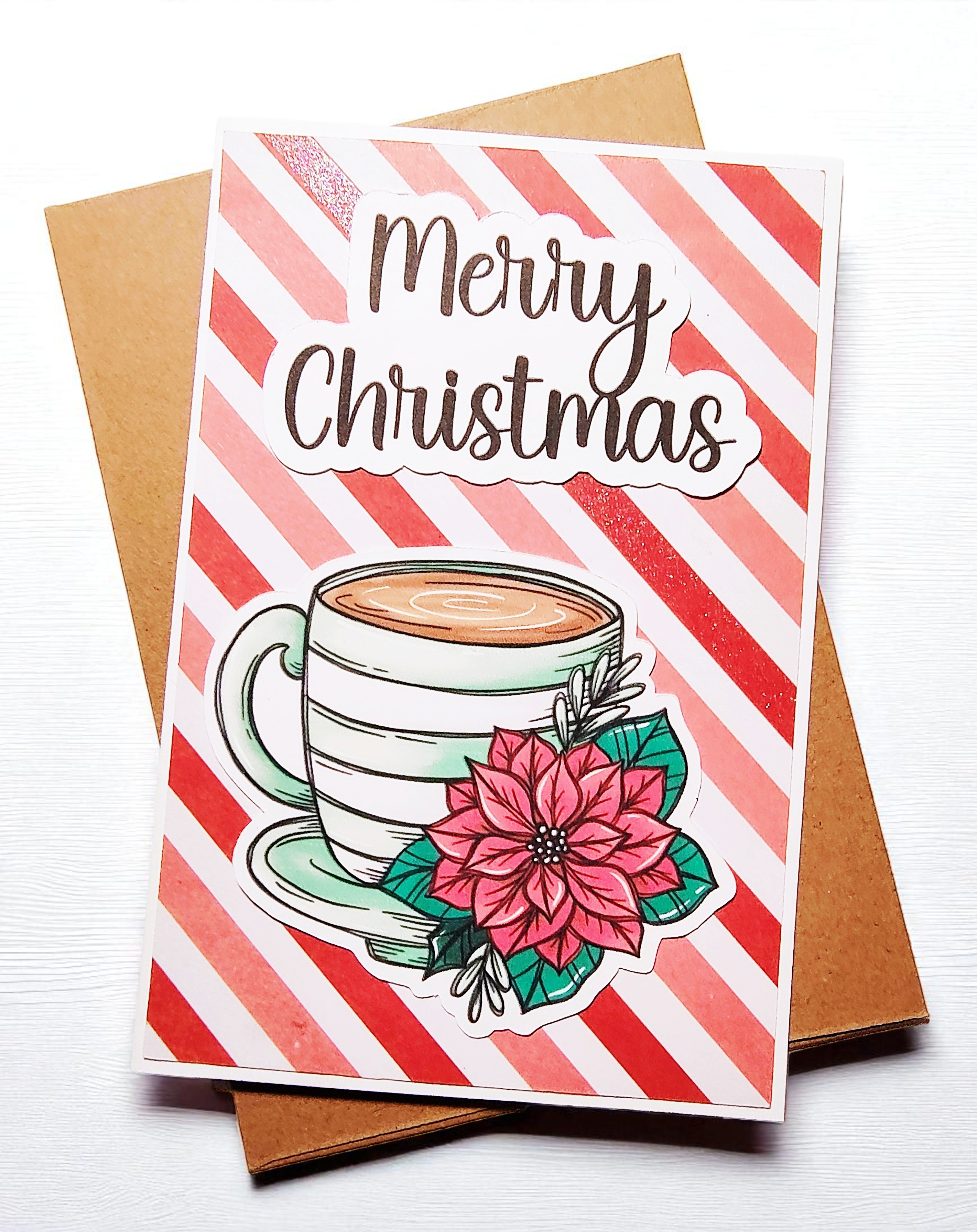 Merry Christmas Coffee Cup Christmas Greeting Card