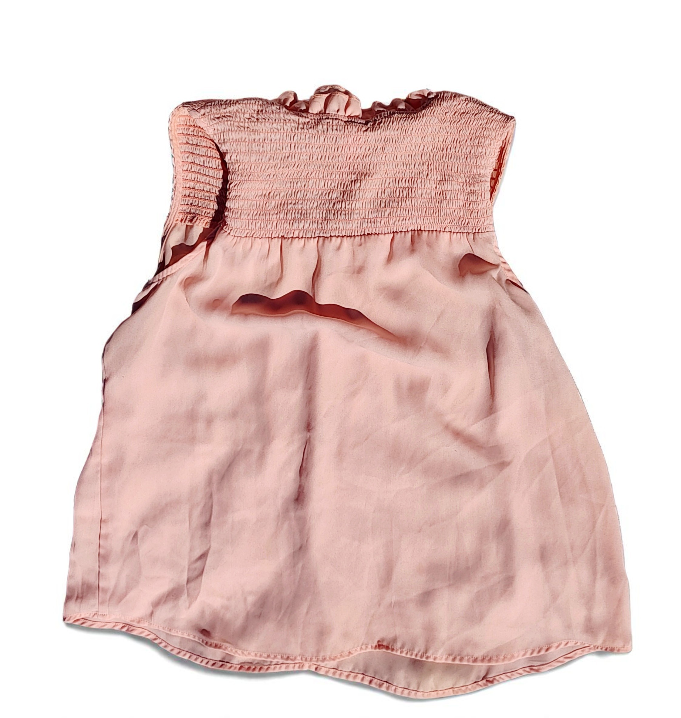 No Boundaries Light Pink Ruffle Tie Neck Sleeveless Tank Top