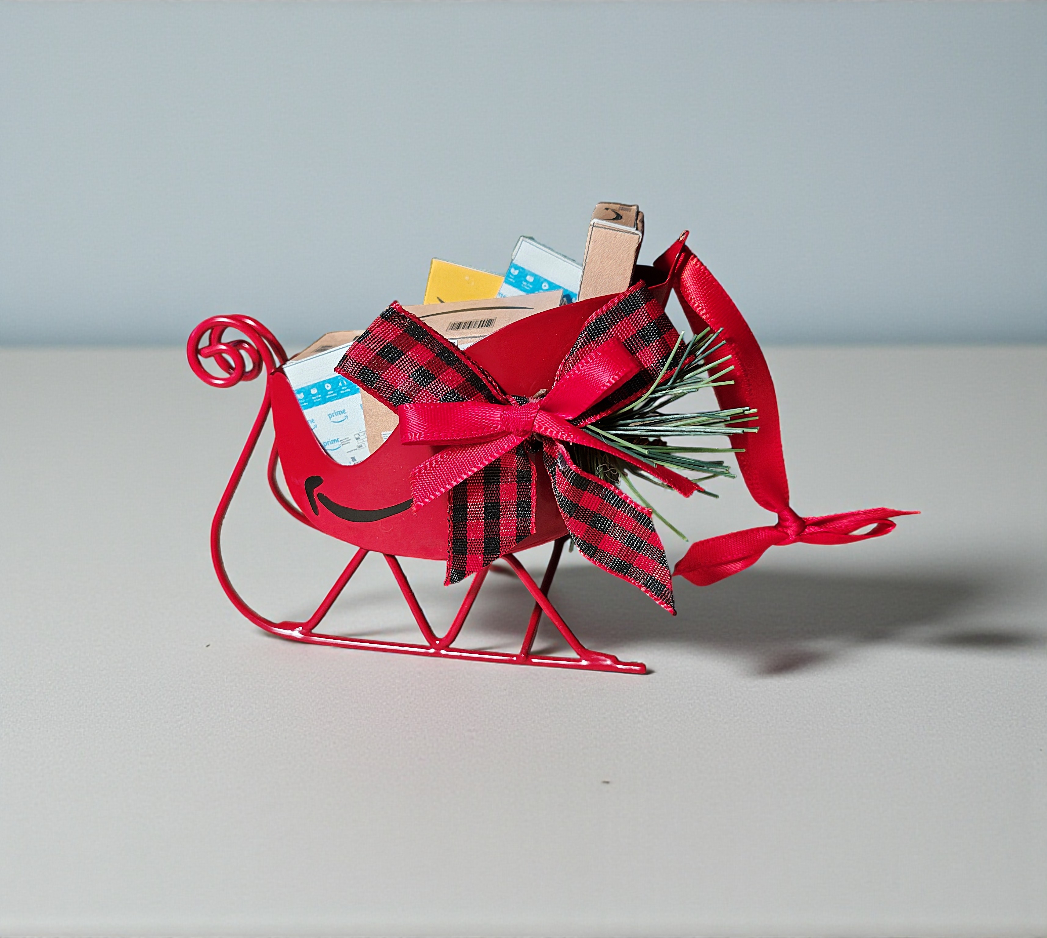 Mini Amazon Package Sleigh Christmas Ornament