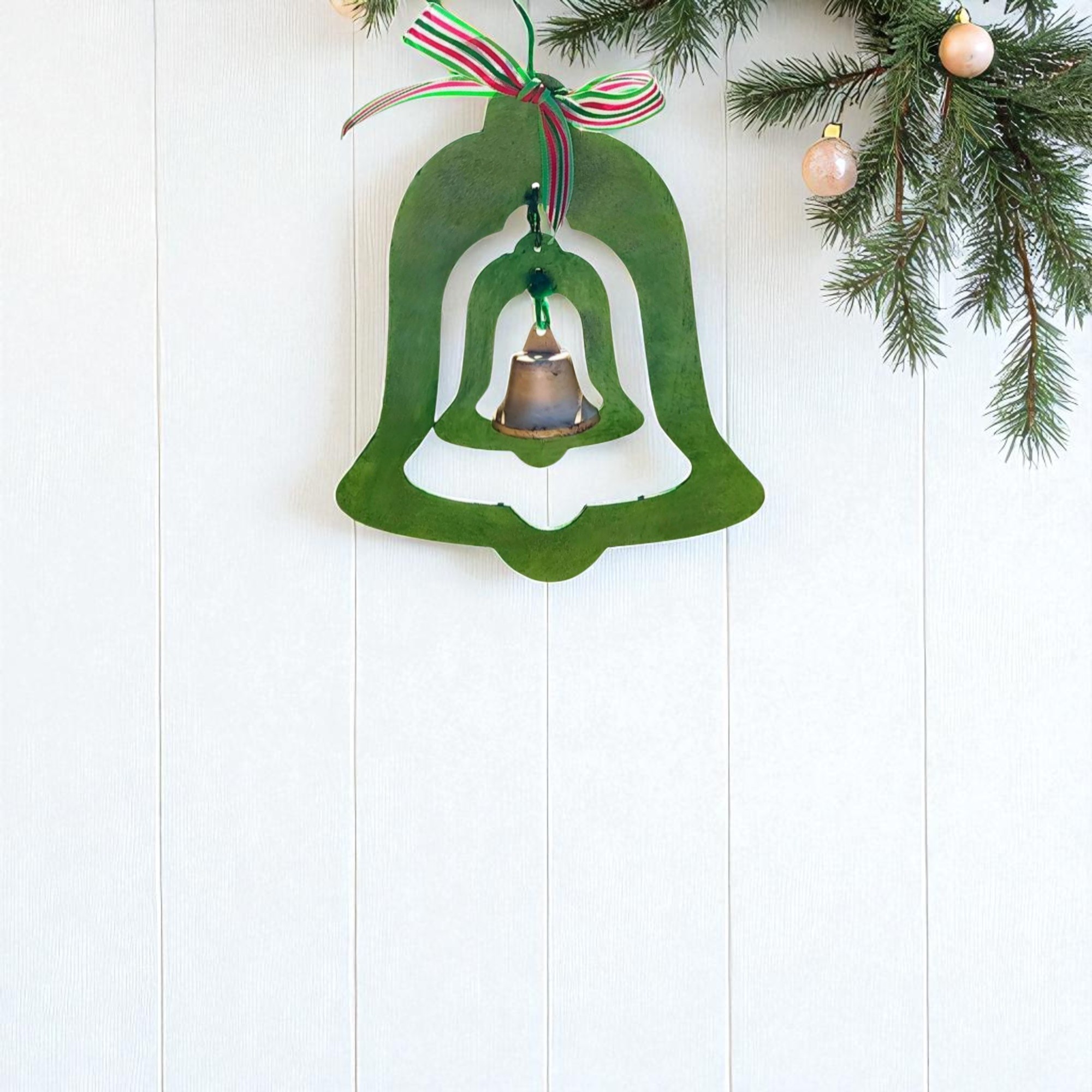 Hanging Wooden Bell Christmas Decoration 