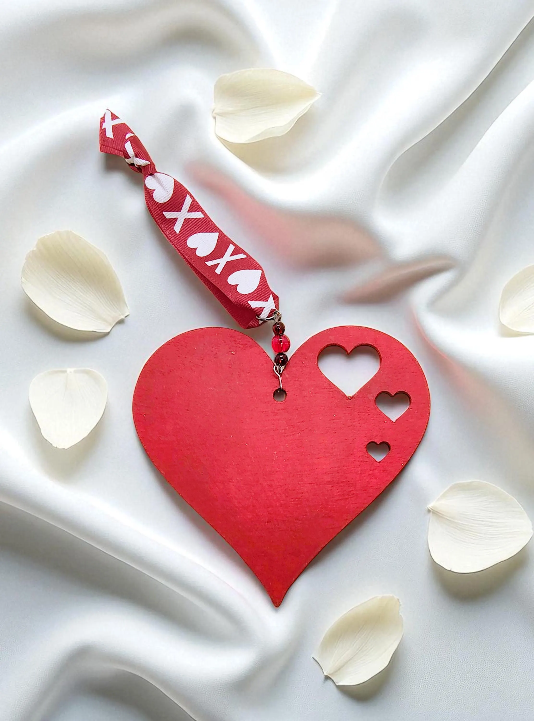 Customized You & Me Heart Shaped Hanging Accent Ornament 