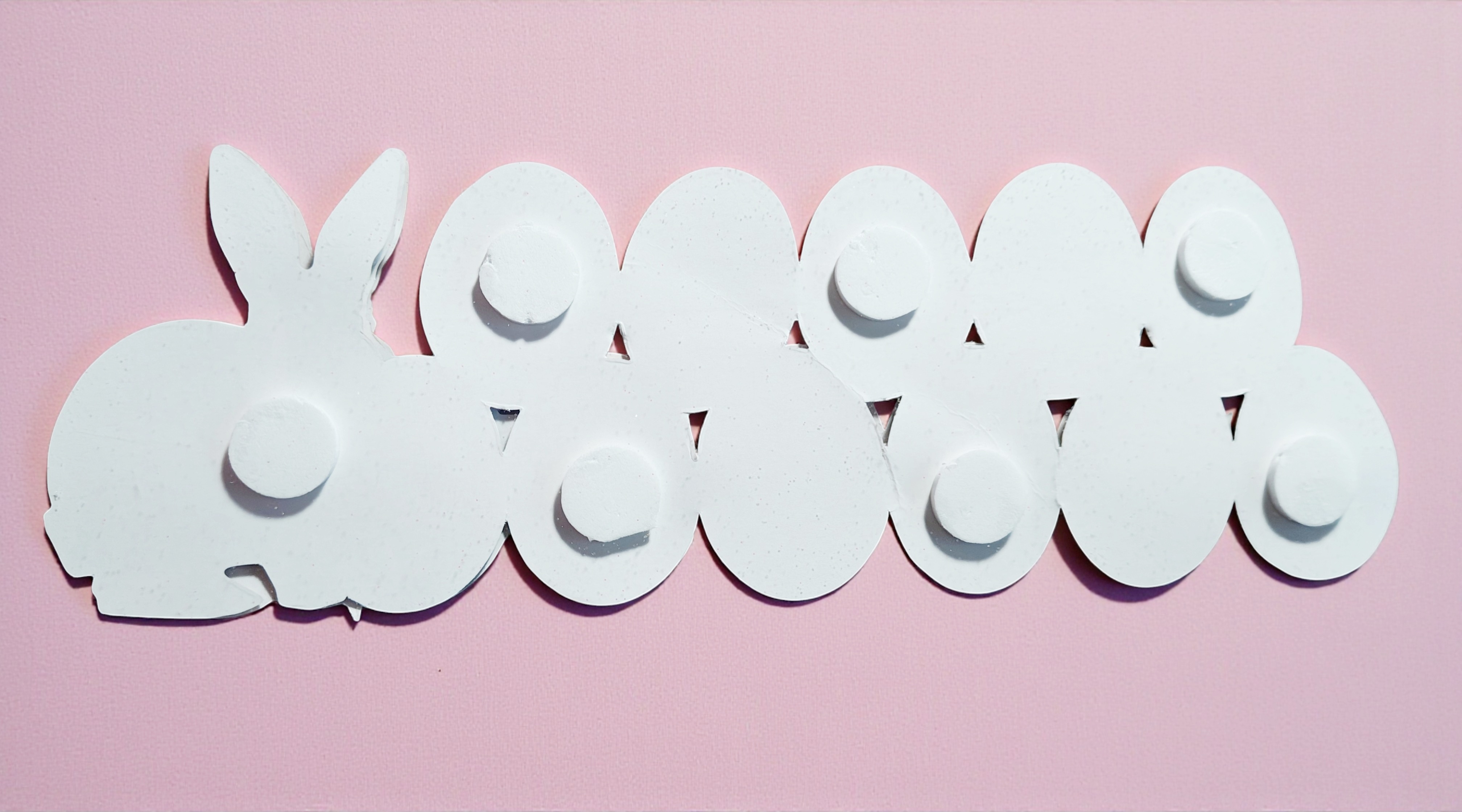 Large 3D Happy Easter Bunny Glitter Sticker Embellishment