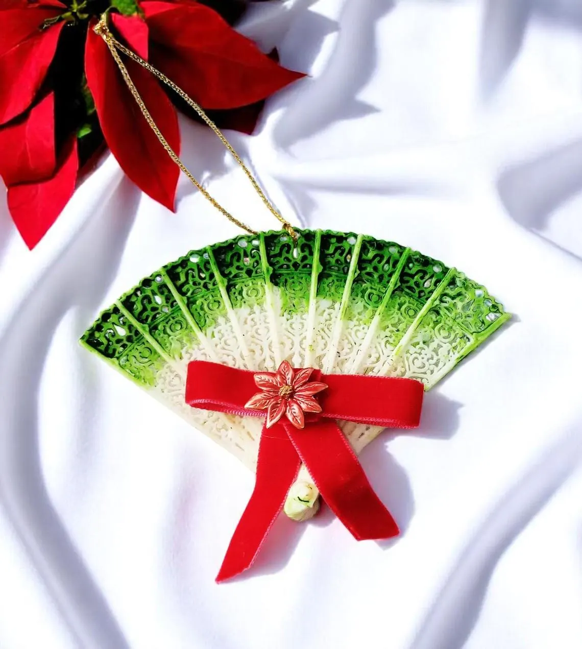 Vintage Inspired Mini Fan Christmas Ornament