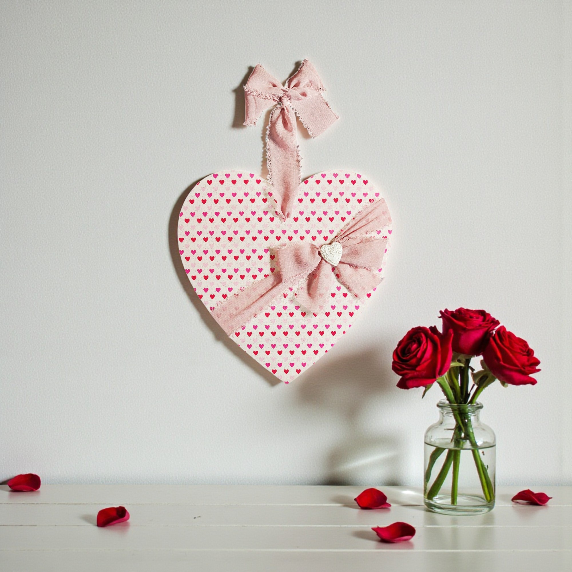 Shabby Chic Valentine Heart Door Hanger Sign