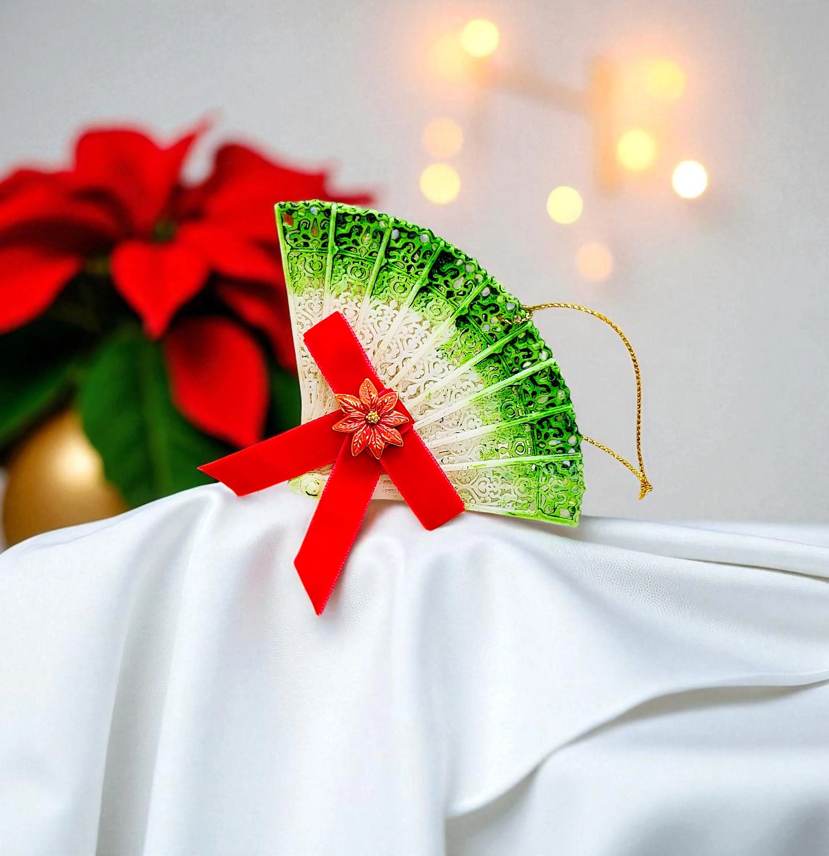 Vintage Inspired Mini Fan Christmas Ornament