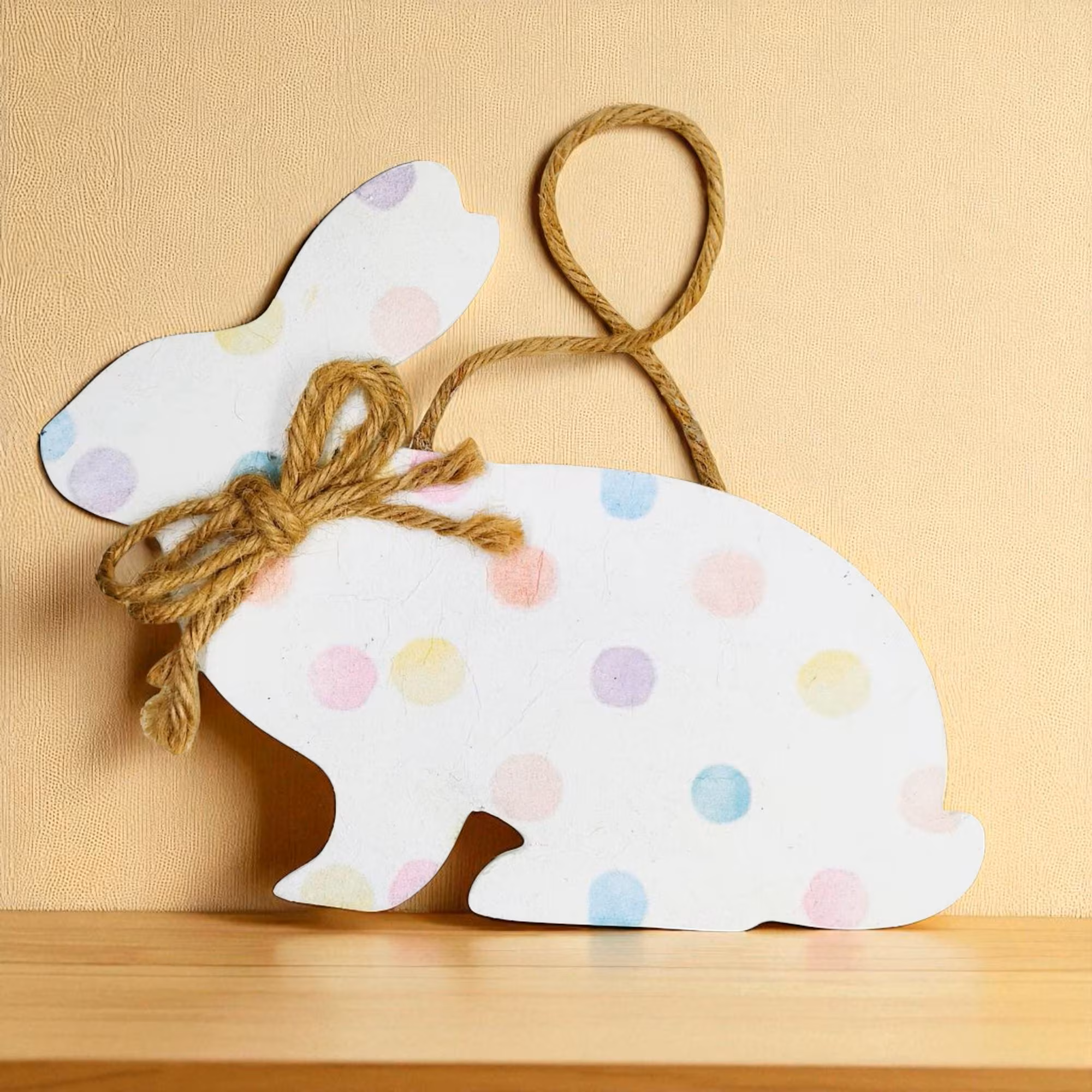 Polka Dot Bunny Rabbit Spring Door Decoration