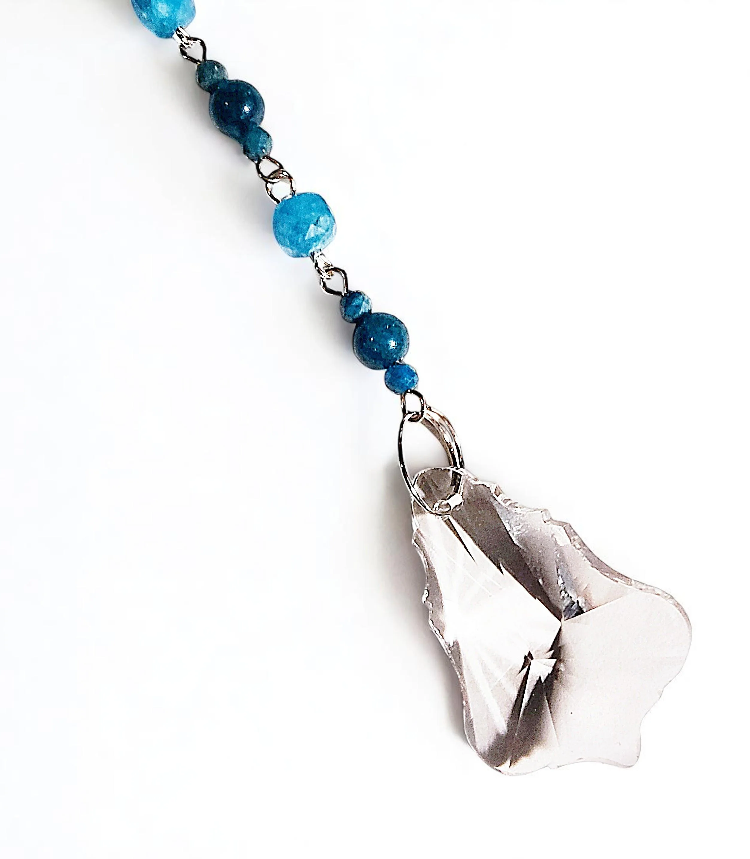 Hanging Blue Gemstone Beaded Sun Catcher