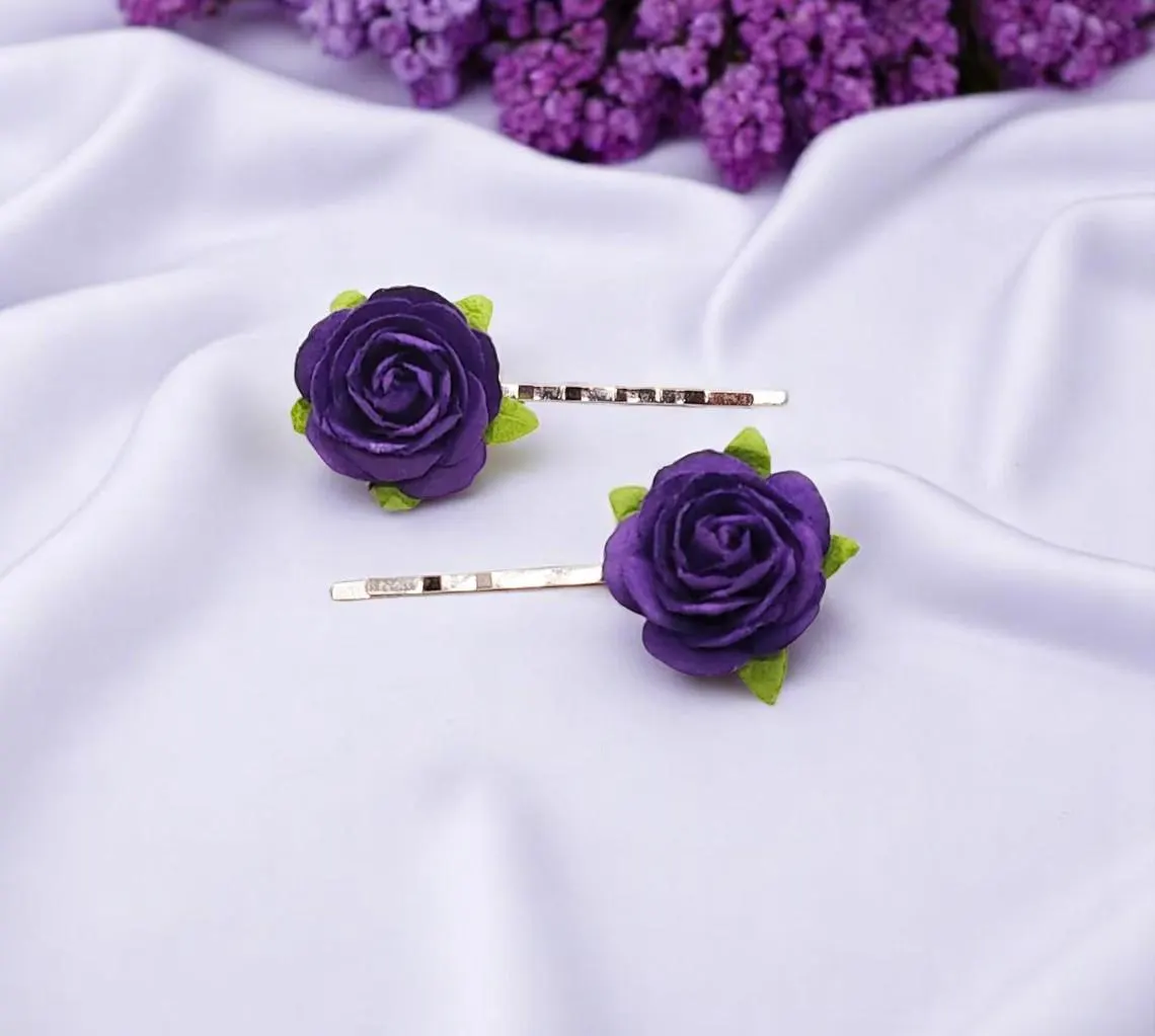 Dark Purple Hair Pin Barrette Clip 