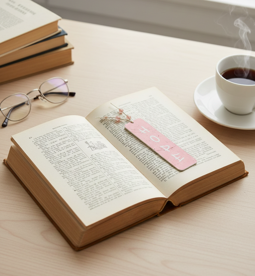 Wooden Pink HOPE Inspirational Bookmark