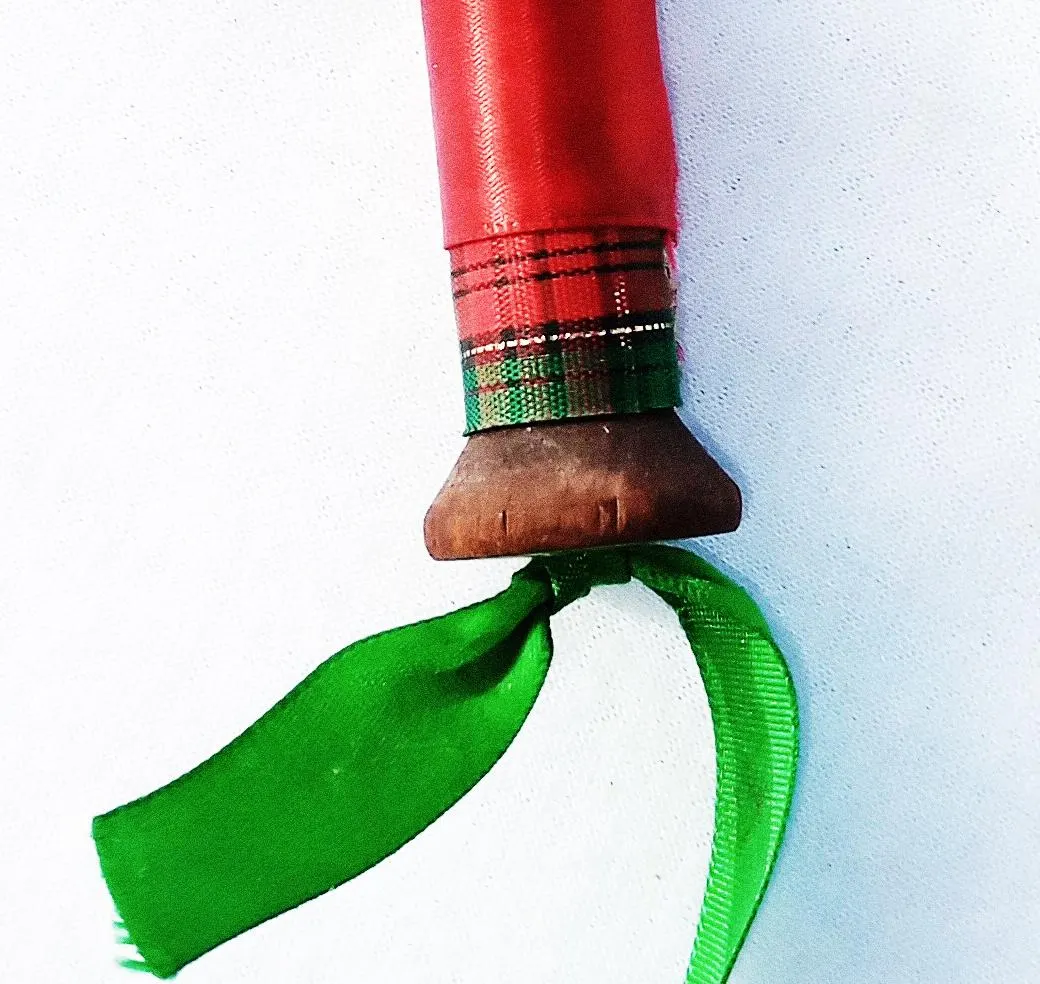 Festive Wooden Spool Christmas Ornament 