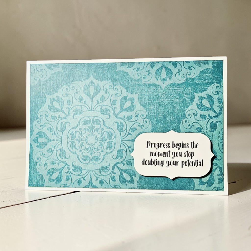 Inspirational Progress Begins Quote Greeting Card