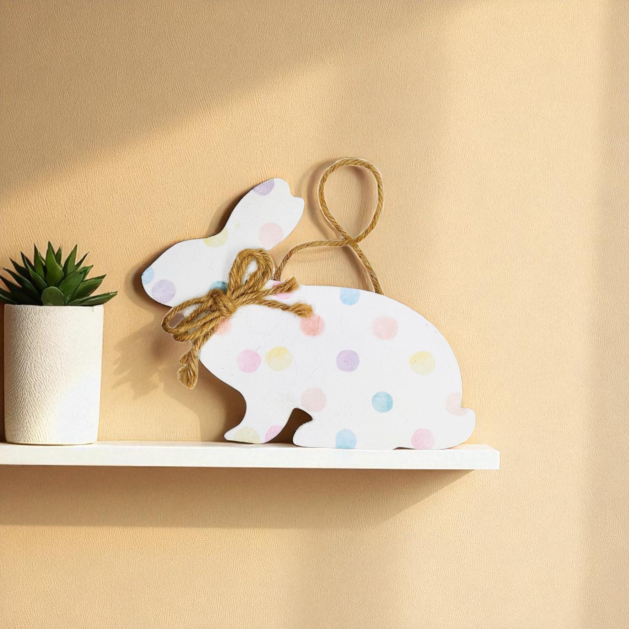 Polka Dot Bunny Rabbit Spring Door Decoration