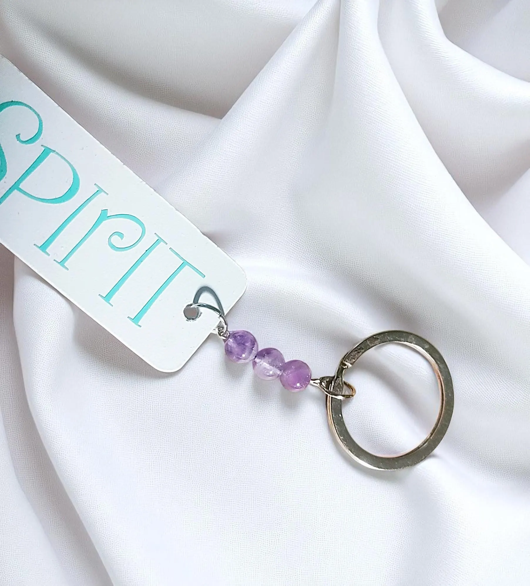 Wild Spirit Beaded Gemstone Tassel Key Ring 