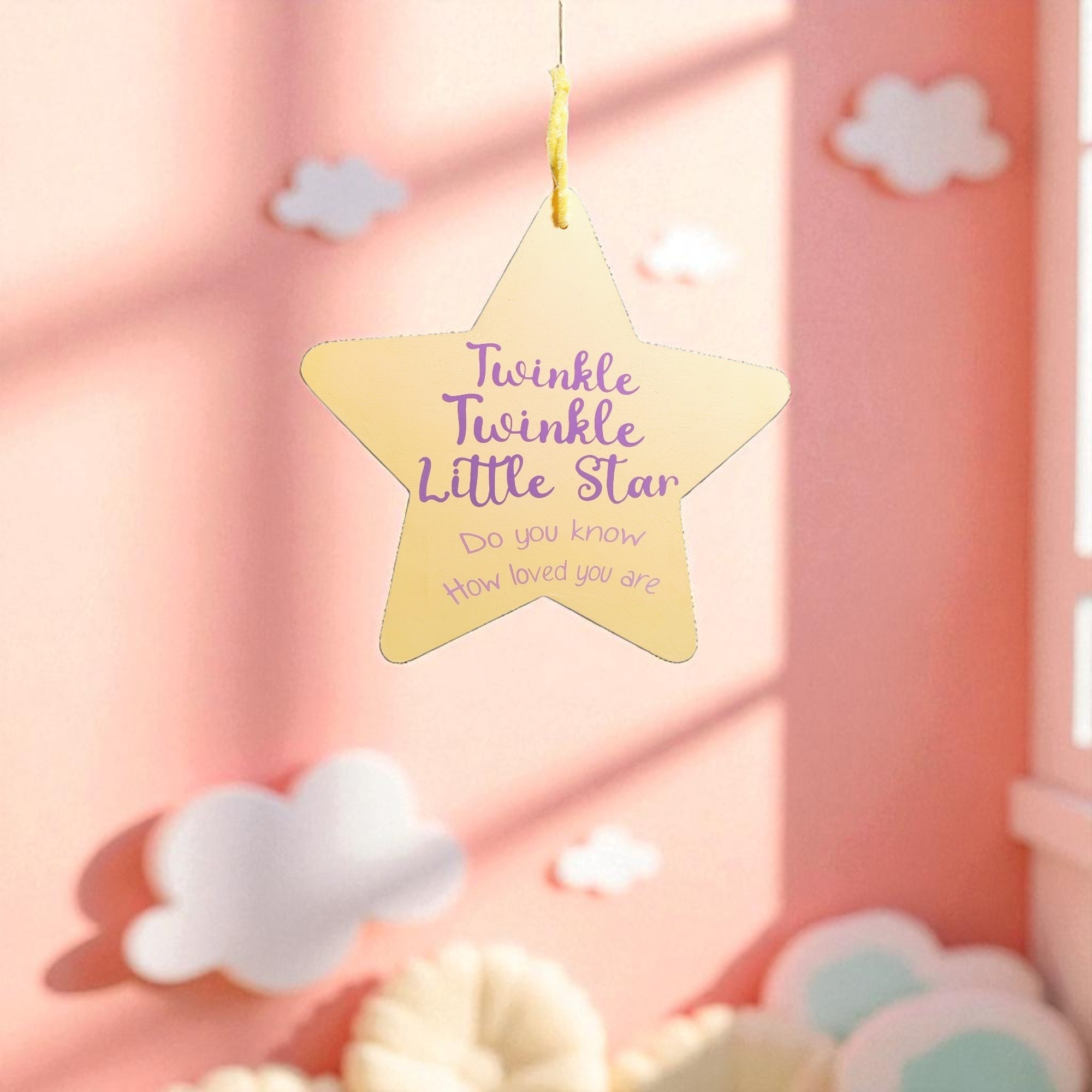 Wooden Twinkle Twinkle Little Star Do You Know How Loved You Are Hand Painted Sign