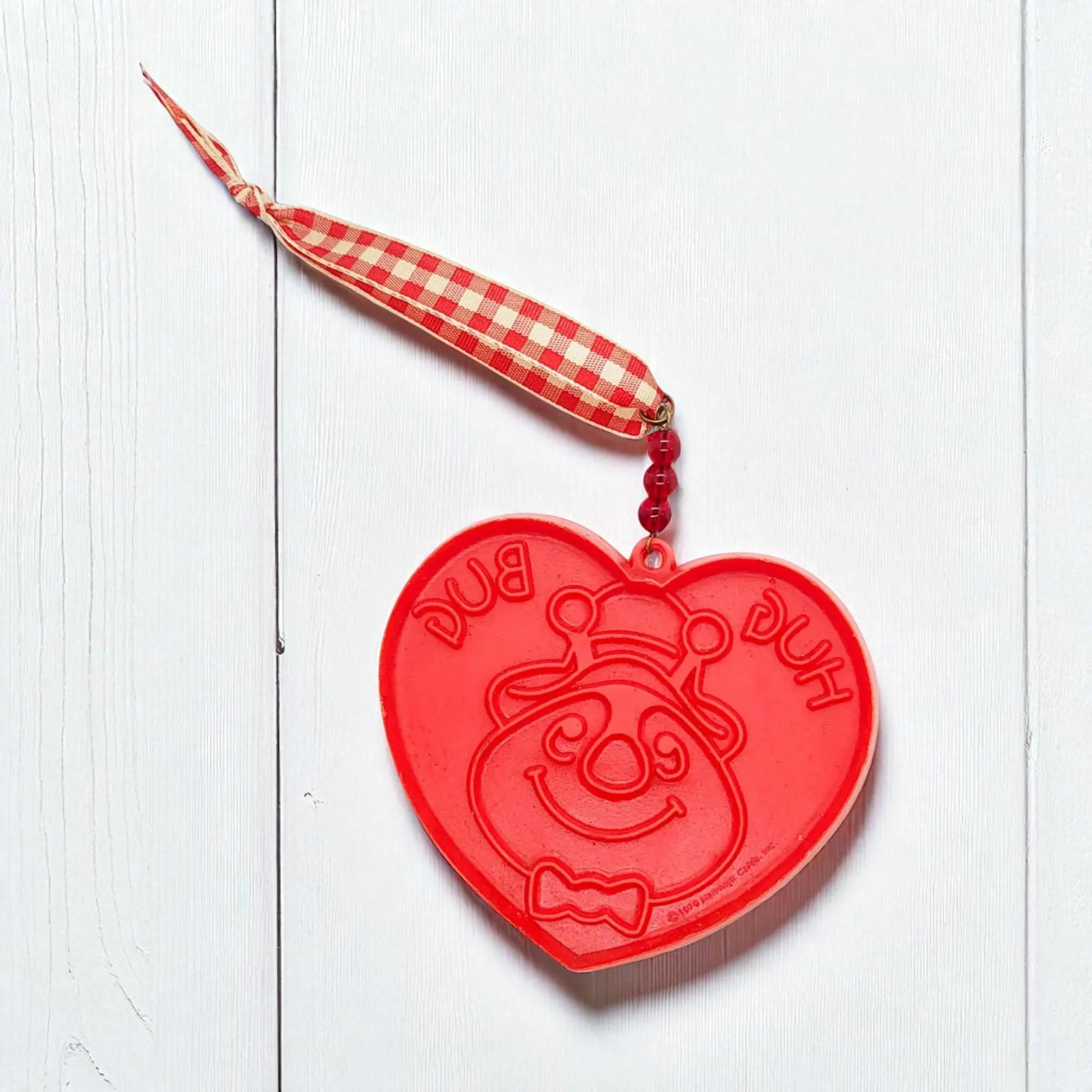 Upcycled Hug Bug Heart Shaped Hanging Accent Ornament 
