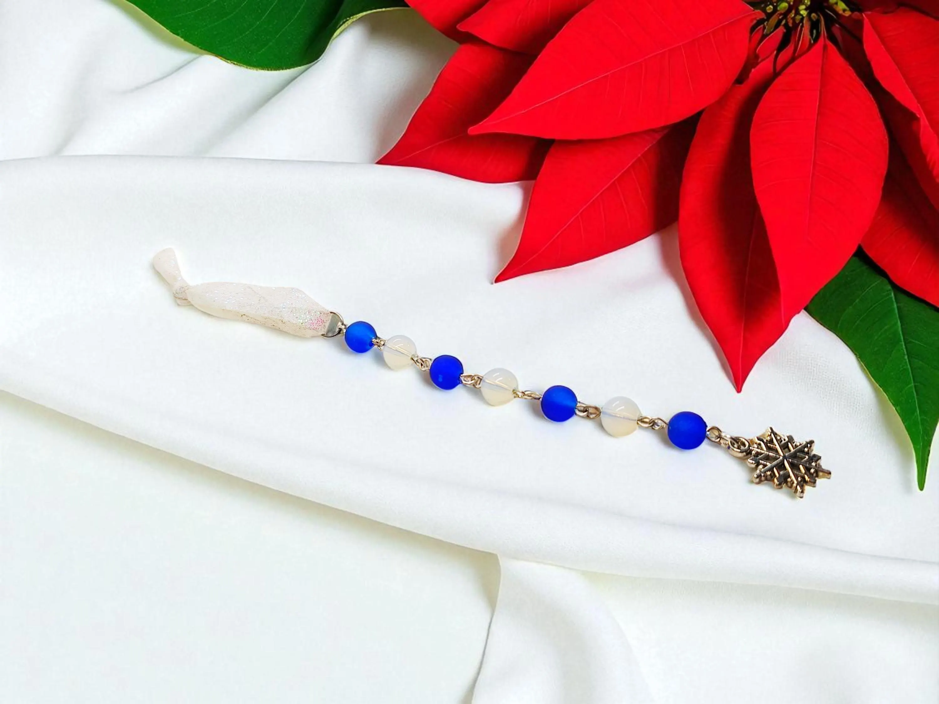 Snowflake Holiday Gemstone Icicle Christmas Ornament 