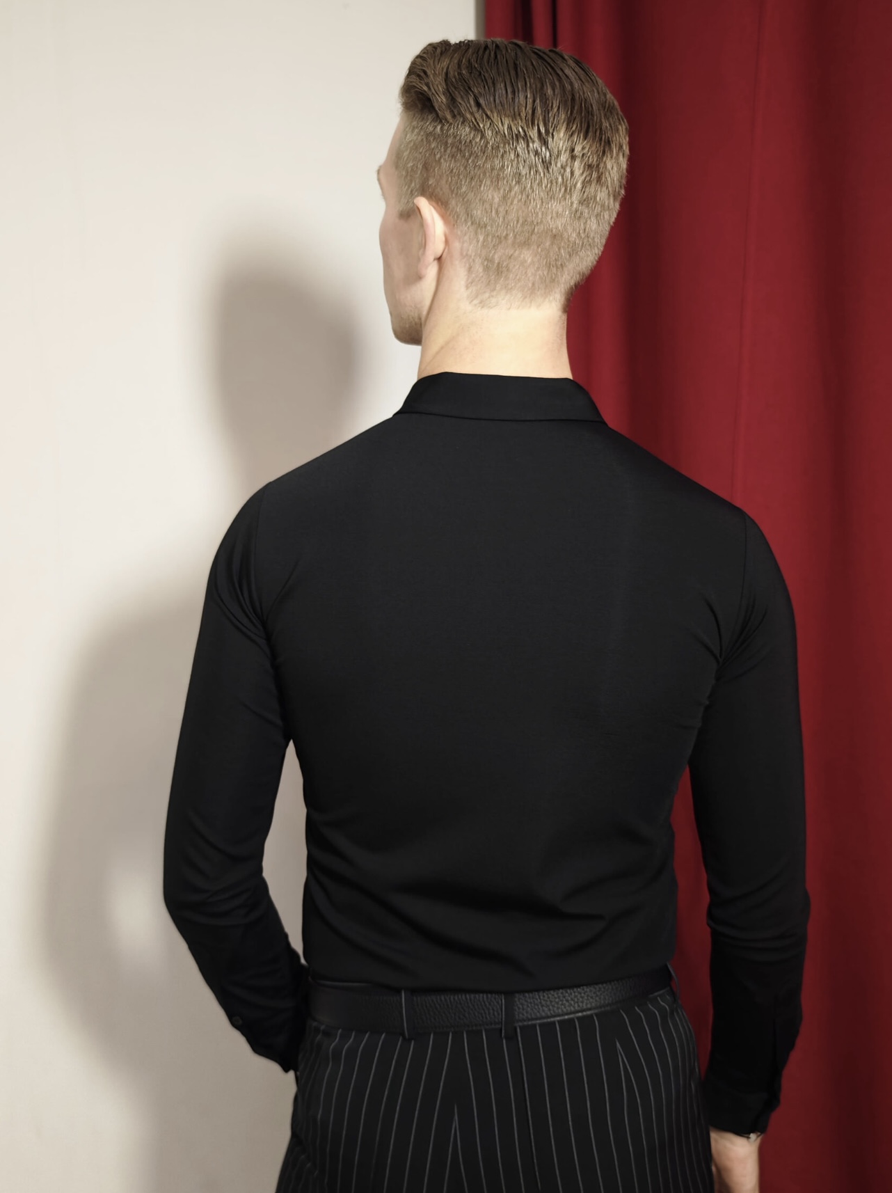NY Longsleeves Polo Shirt w/ wrist button - Black